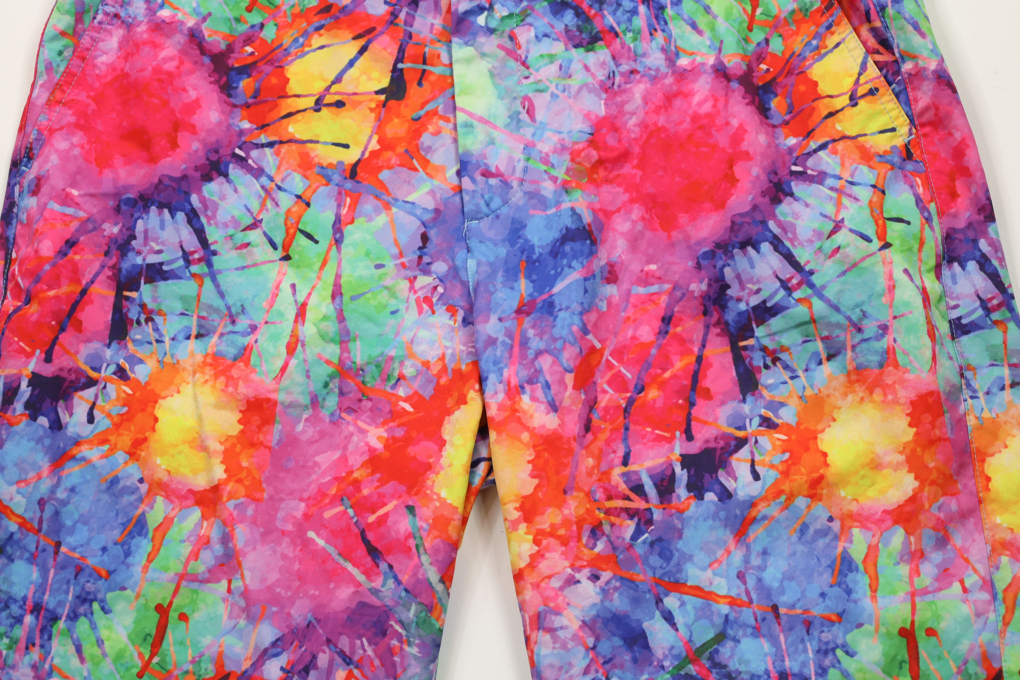 Vintage Hreski Golf Rainbow Paint Splatter Golfing Chino Shorts Size US 34 / EU 50 - 3 Thumbnail