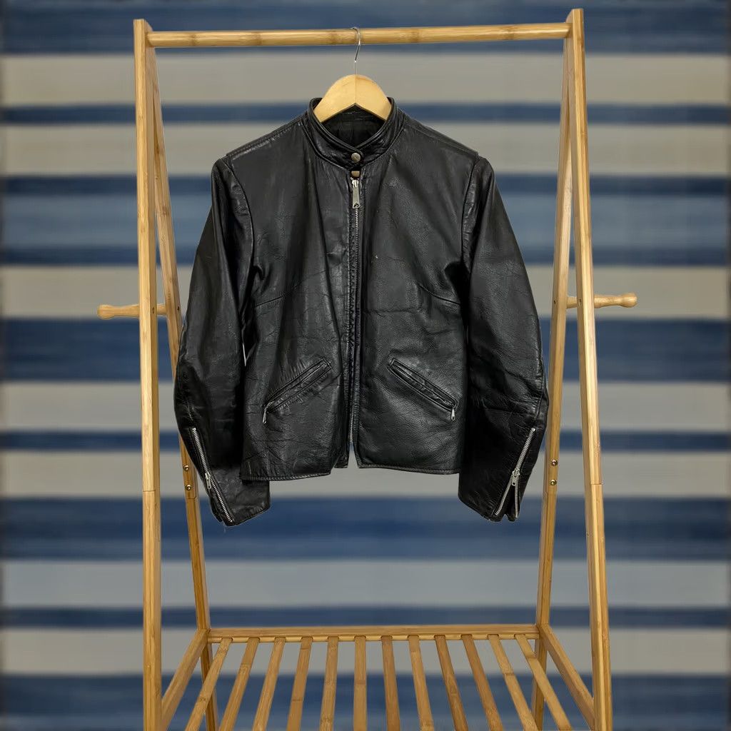 Brooks VTG 60s Brooks Gold Label Leather Motorcycle Jacket Biker Mens S Gold Tag Vintage Leather Jacket Size US S / EU 44-46 / 1 - 1 Thumbnail