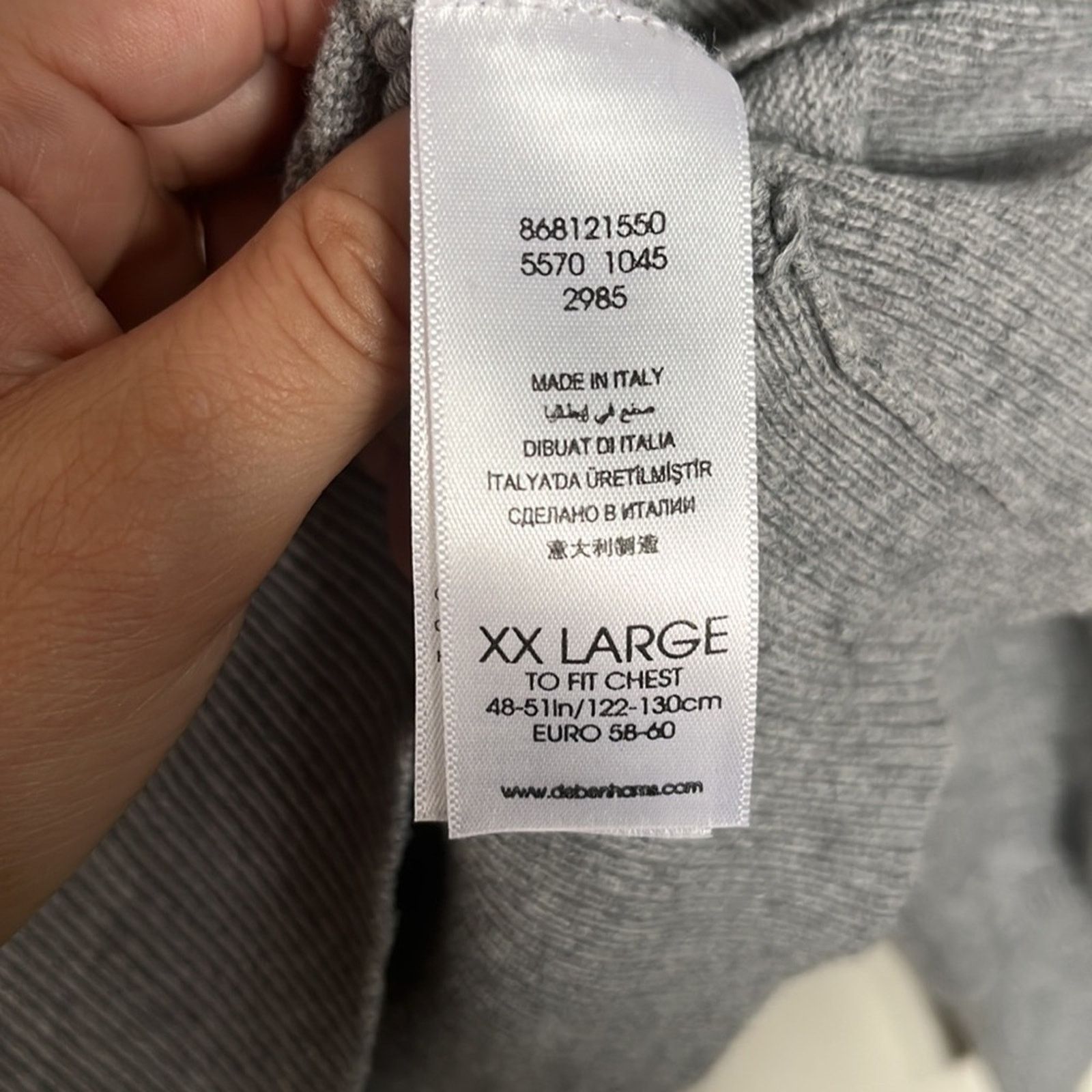 Jasper Conran Jasper Conrad Grey V-neck sweater XXL Size US XXL / EU 58 / 5 - 4 Thumbnail