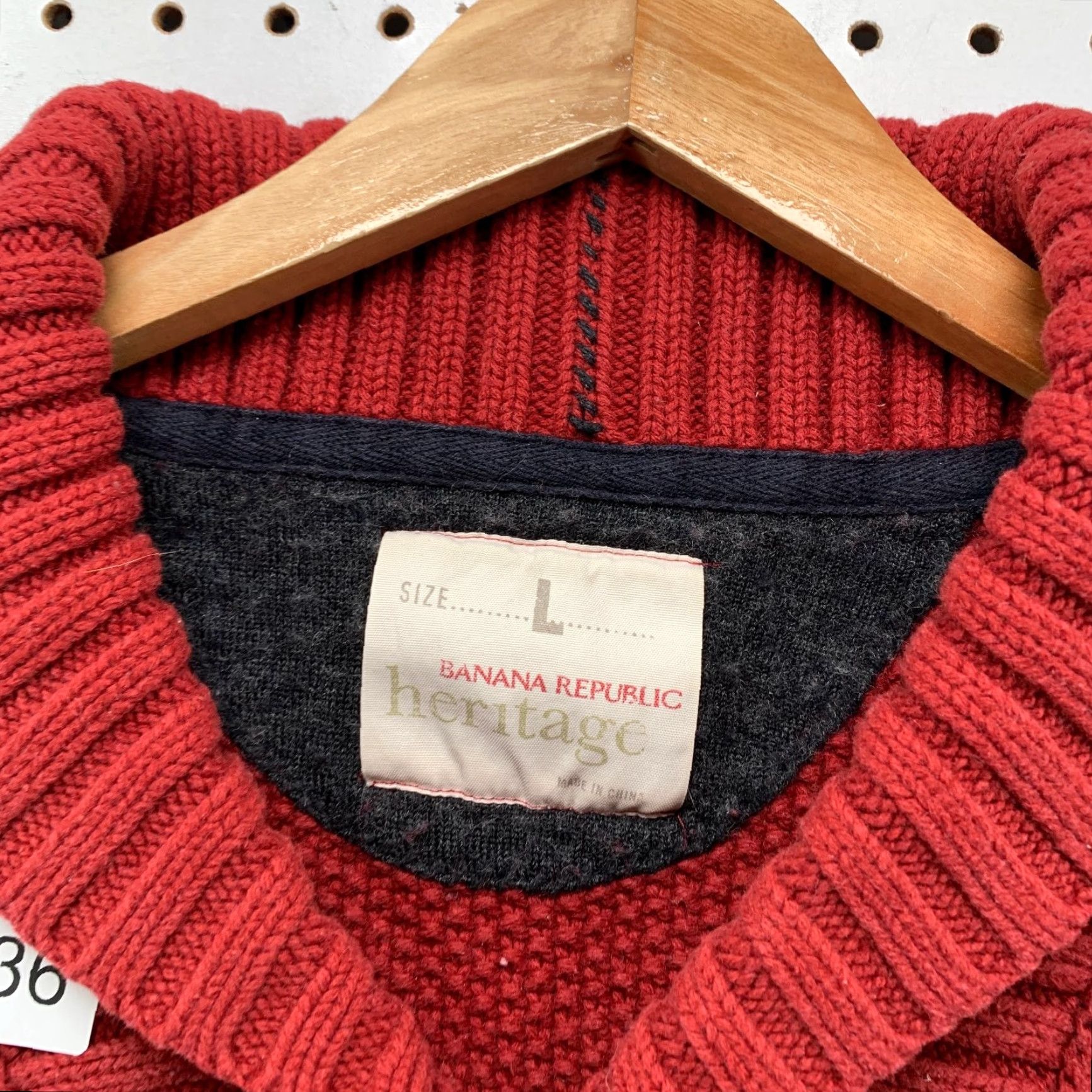 Banana Republic VINTAGE Banana Republic Heritage Sweater Mens Large Red Duffle Toggle Heavyweight Cowl Knit Pullover Warm Winter Fashion Mens Size US L / EU 52-54 / 3 - 3 Thumbnail