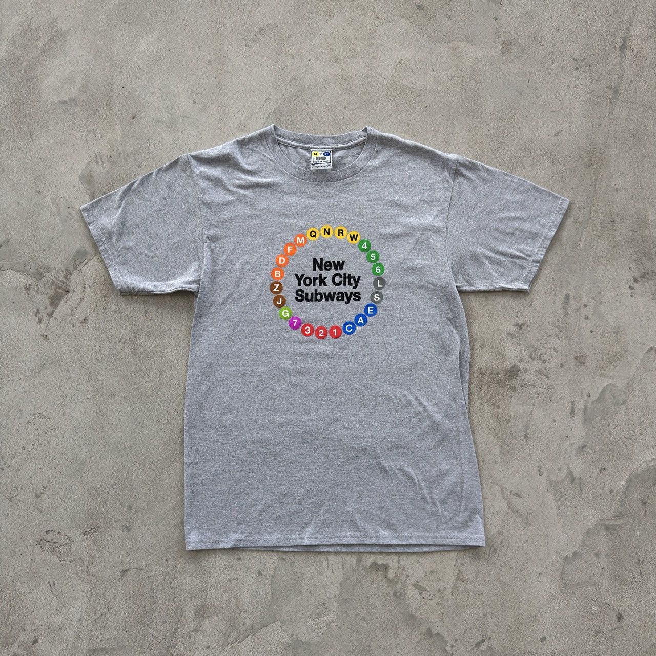 Vintage New York City Subways Map Graphic Grey T-Shirt NYC SL Medium Size US M / EU 48-50 / 2 - 1 Thumbnail