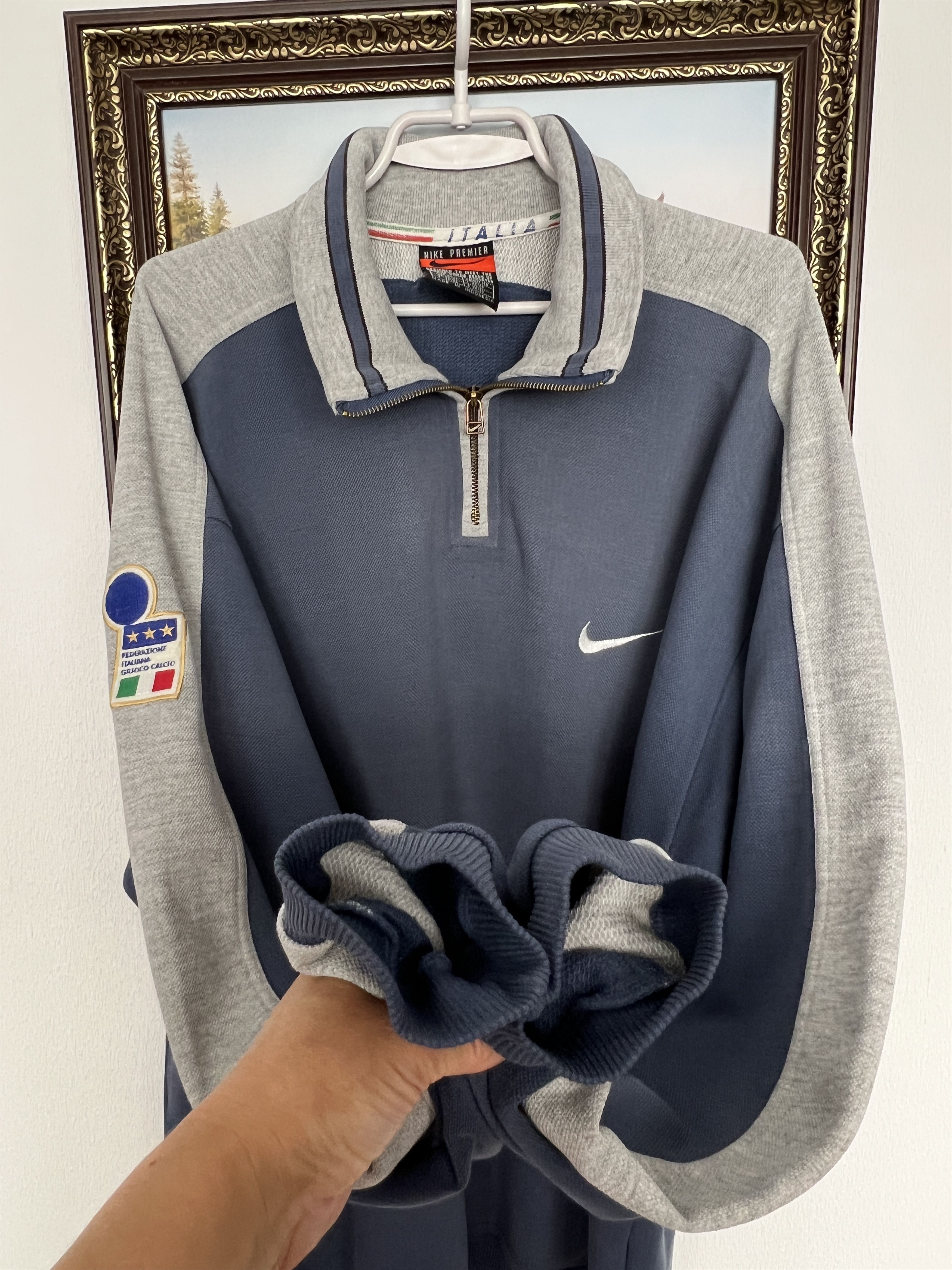 Nike Vintage 90's Nike Italy Football Sweatshirt Soccer Track Top Size US L / EU 52-54 / 3 - 5 Thumbnail