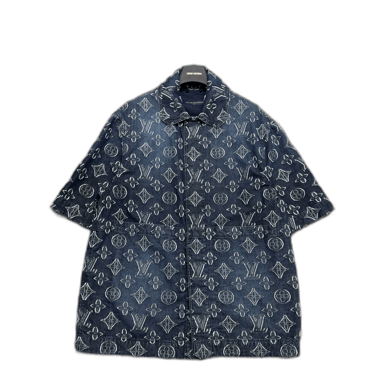 Louis Vuitton Louis Vuitton Denim Shirt with Monogram Print-yf Size US S / EU 44-46 / 1 - 1 Thumbnail