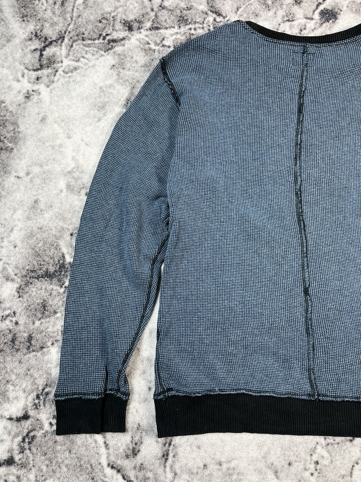 Diesel Diesel Waffle Knit Sweatshirt Blue Cotton Crew L Size US L / EU 52-54 / 3 - 10 Thumbnail