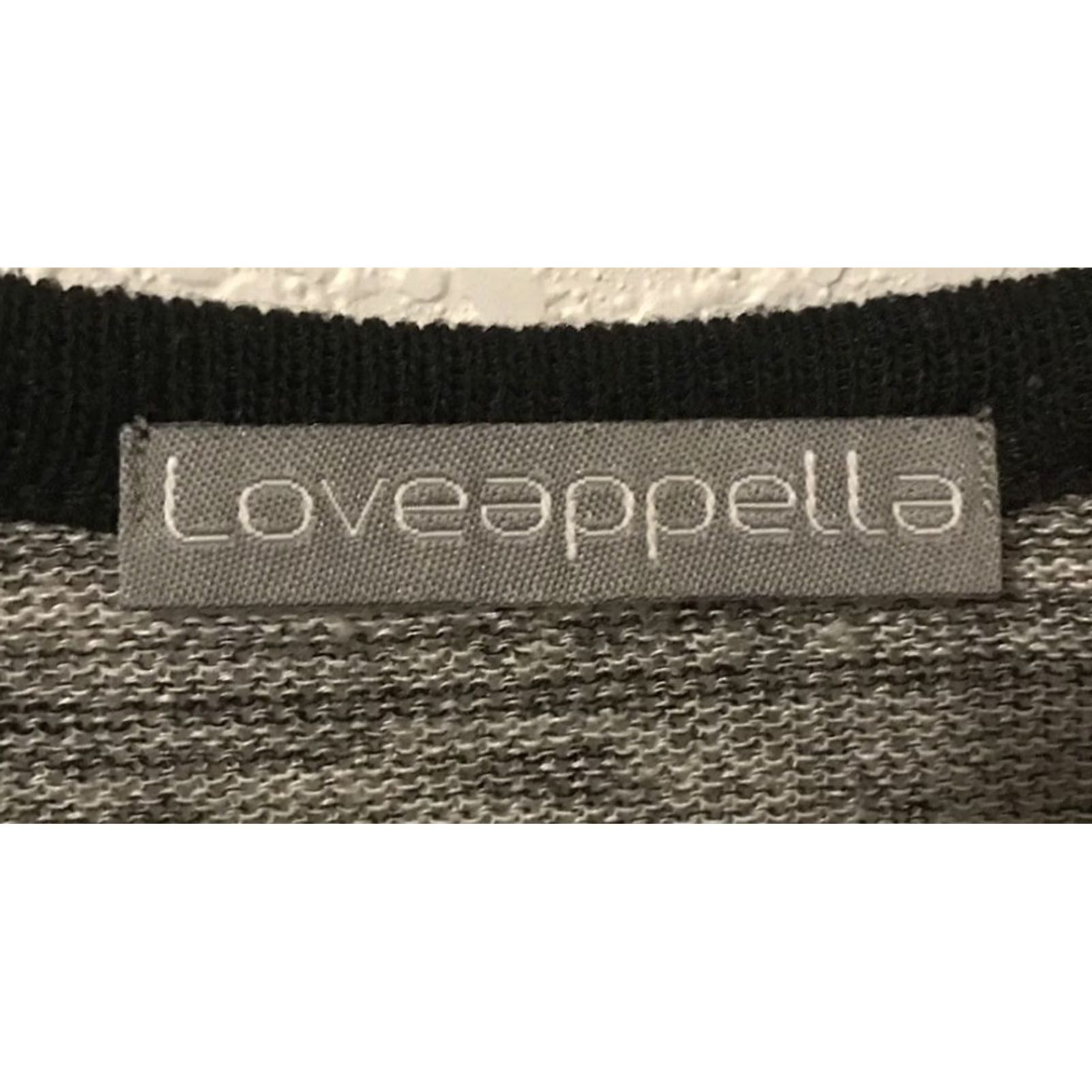 Vintage LOVEAPPELLA Blouse 3/4 Sleeve V-Neck Sheer Black Gray SZ L Large Womens Gracious Casual Shirt B538 Size L / US 10 / IT 46 - 3 Thumbnail