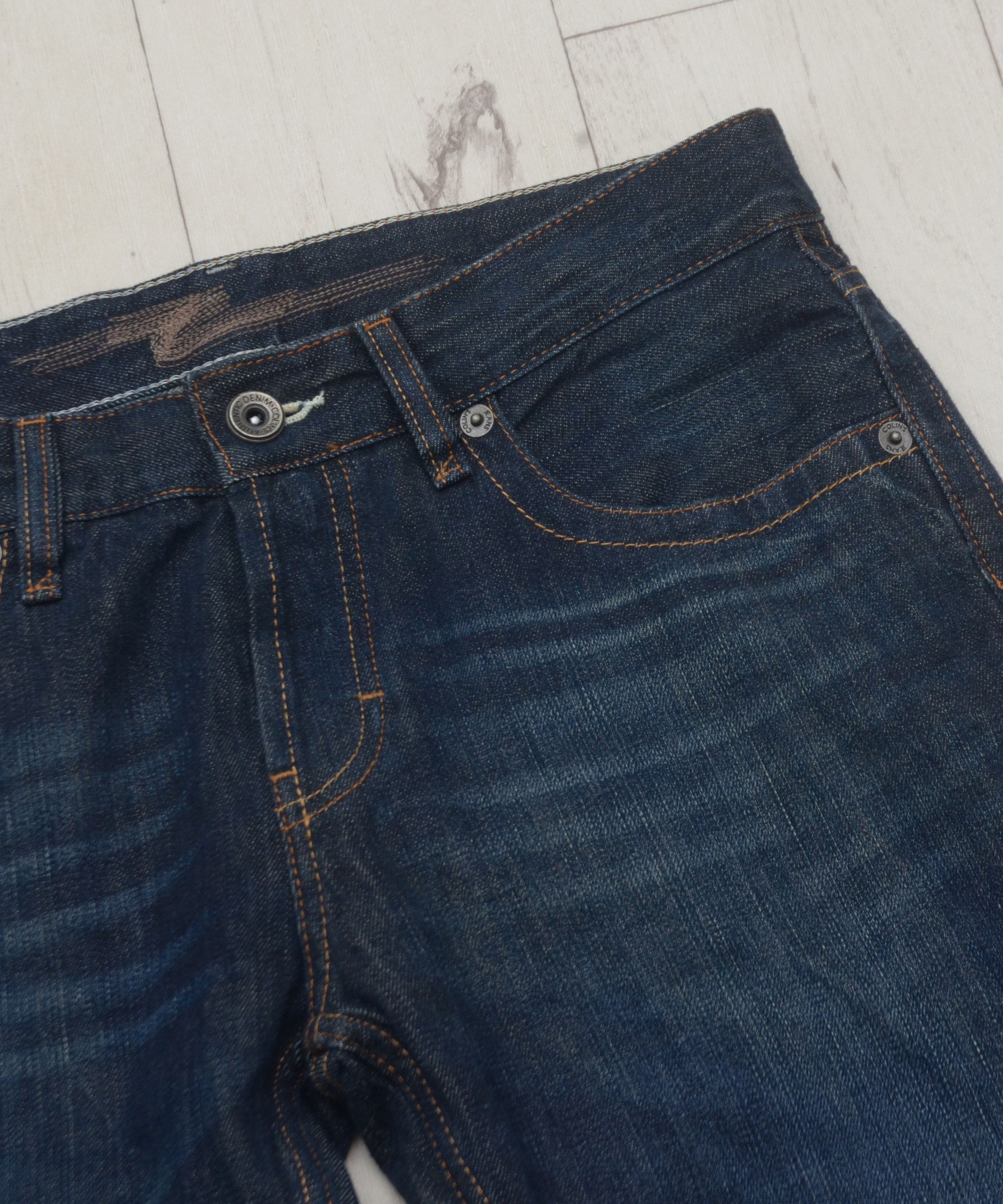 Japanese Brand Colins Dark Blue Selvedge Spellbound Denim Jeans 31x30 Size US 31 - 6 Thumbnail