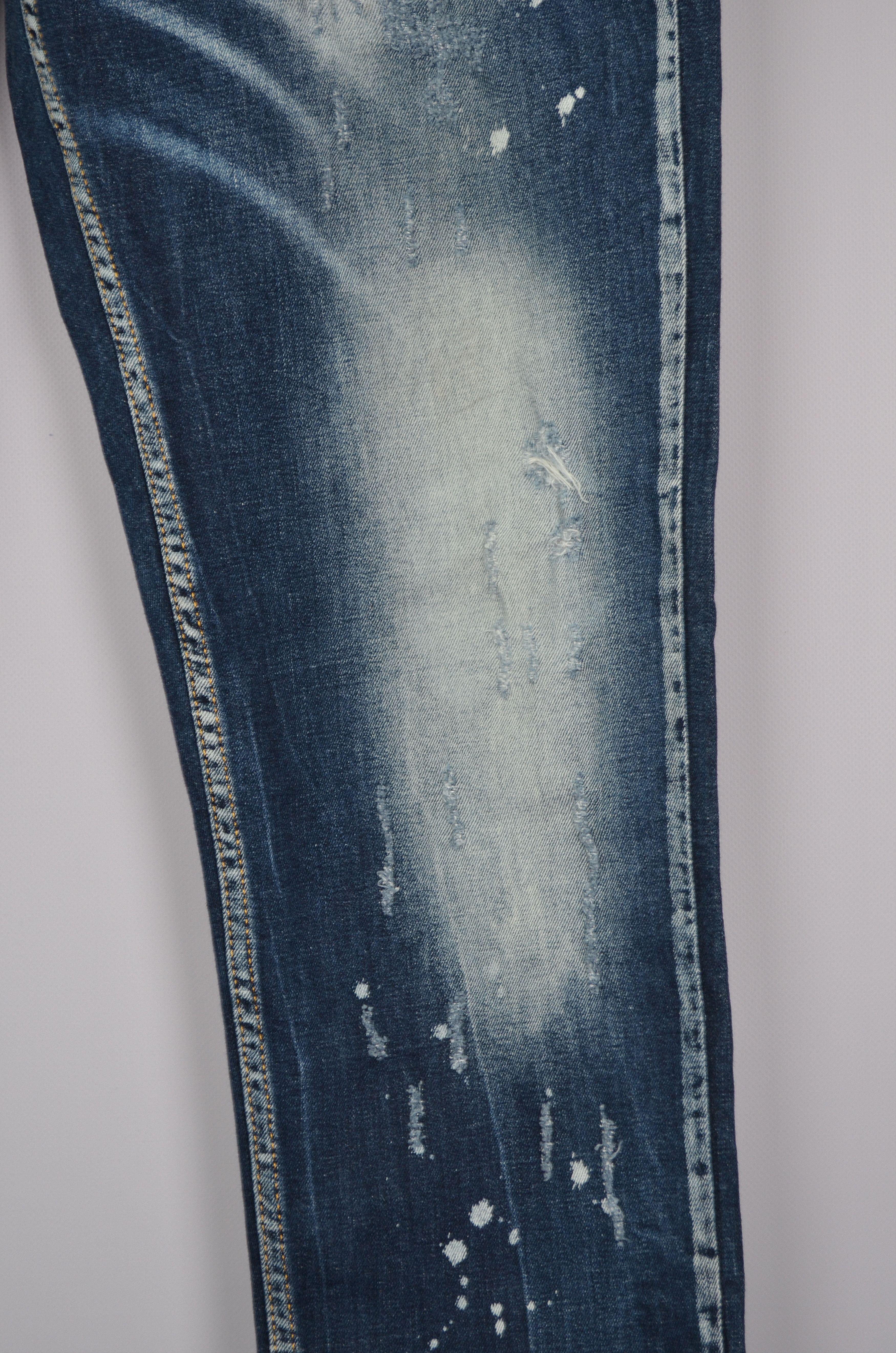 Designer × Dsquared2 Dsquared2 Cool Guy Blue Painted Distressed Slim Jeans Sz W34 Size US 34 / EU 50 - 6 Thumbnail
