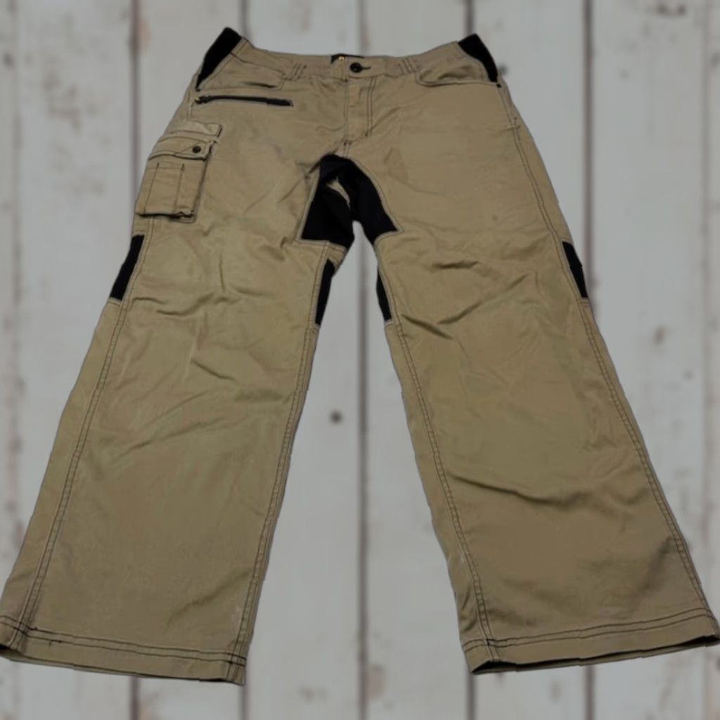 CAT Caterpillar Utility Pants Mens 36x30 Work Flex Waistband Cargo Pocket Brown