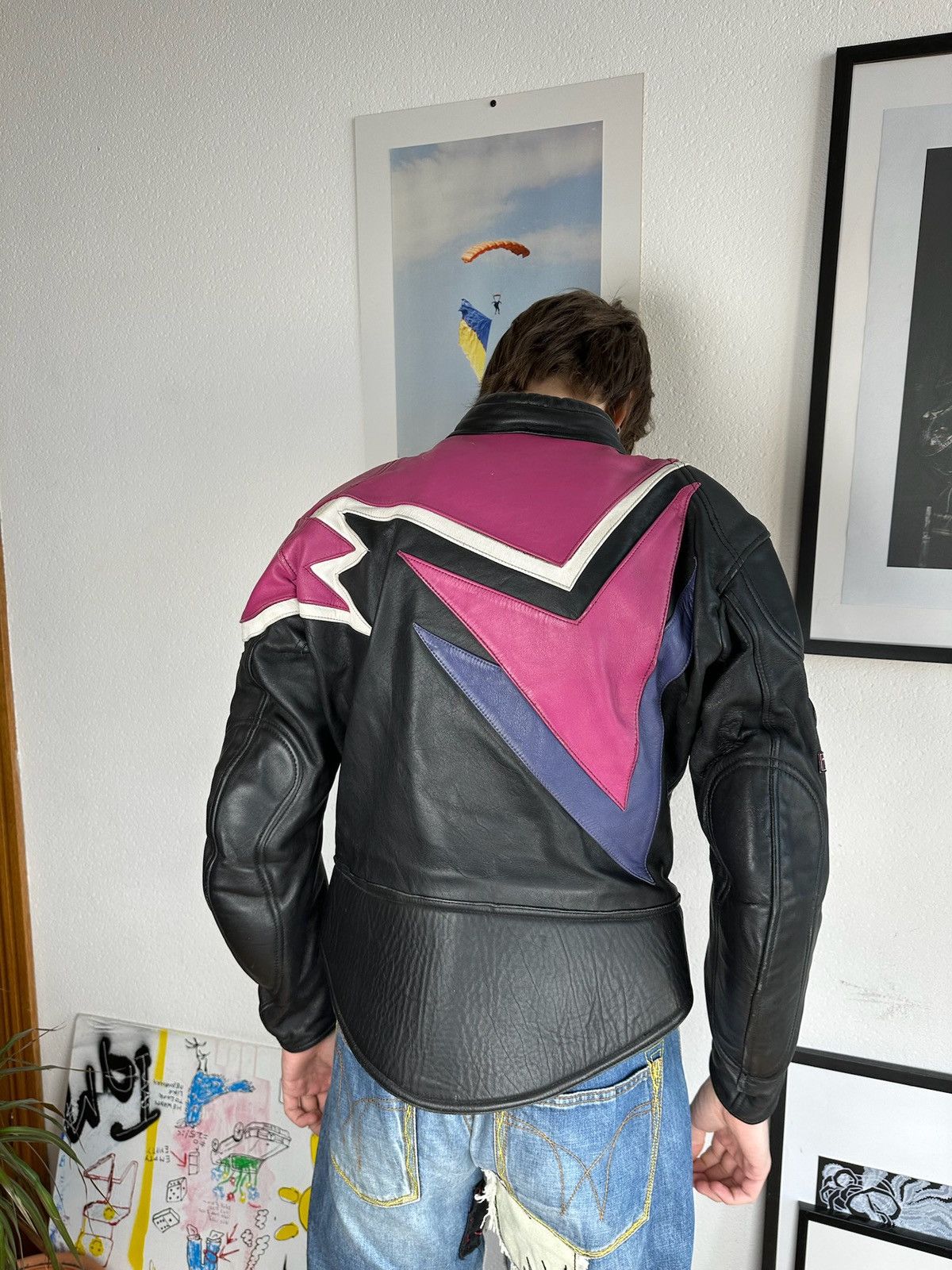 Dainese VINTAGE LEATHER JACKET MOTO RACING NASCAR DAINESE STYLE Size US M / EU 48-50 / 2 - 15 Thumbnail