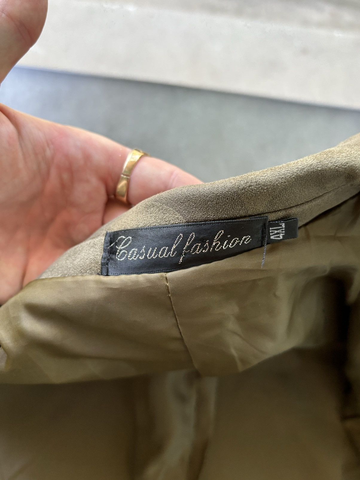 Japanese Brand × Other × Vintage The Riddler Ass Coat Micro Suede 90s Vintage Blazer Pattern Size 36S - 8 Thumbnail