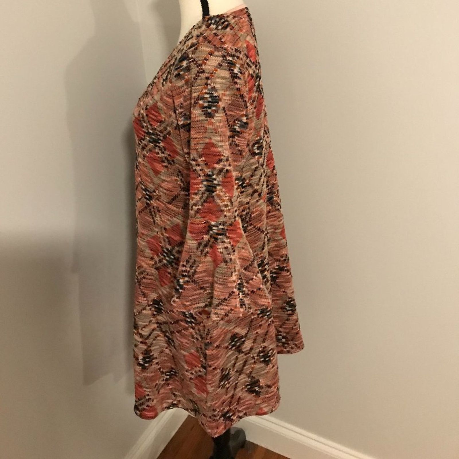 Anthropologie Anthropologie MAEVE Plaid Argyle Erina Knit Swing Dress LP Size L / US 10 / IT 46 - 2 Thumbnail