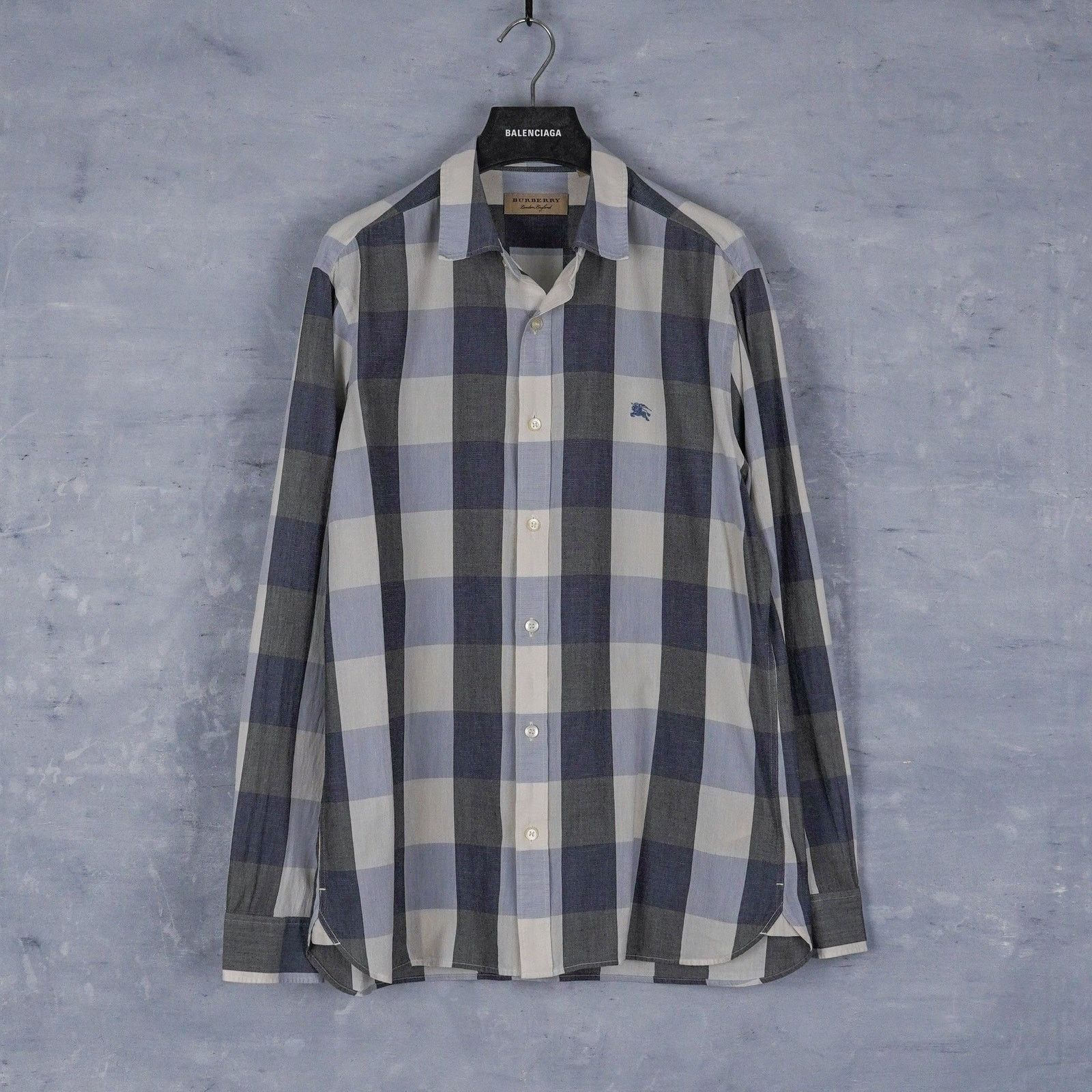 Burberry Burberry london check pattern blue embroidered logo shirt Size US XL / EU 56 / 4 - 1 Thumbnail