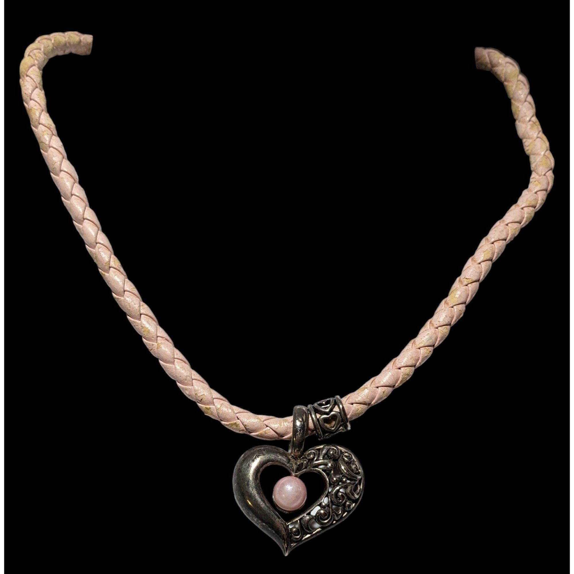 Other Pink Pearl Heart Necklace Size ONE SIZE - 2 Thumbnail