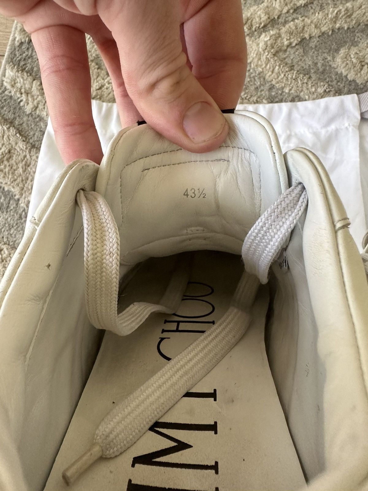 Jimmy Choo Jimmy Choo Men’s Hawaii Sneakers (White) Sz 10.5 US 43.5 EU Size US 10.5 / EU 43-44 - 5 Thumbnail