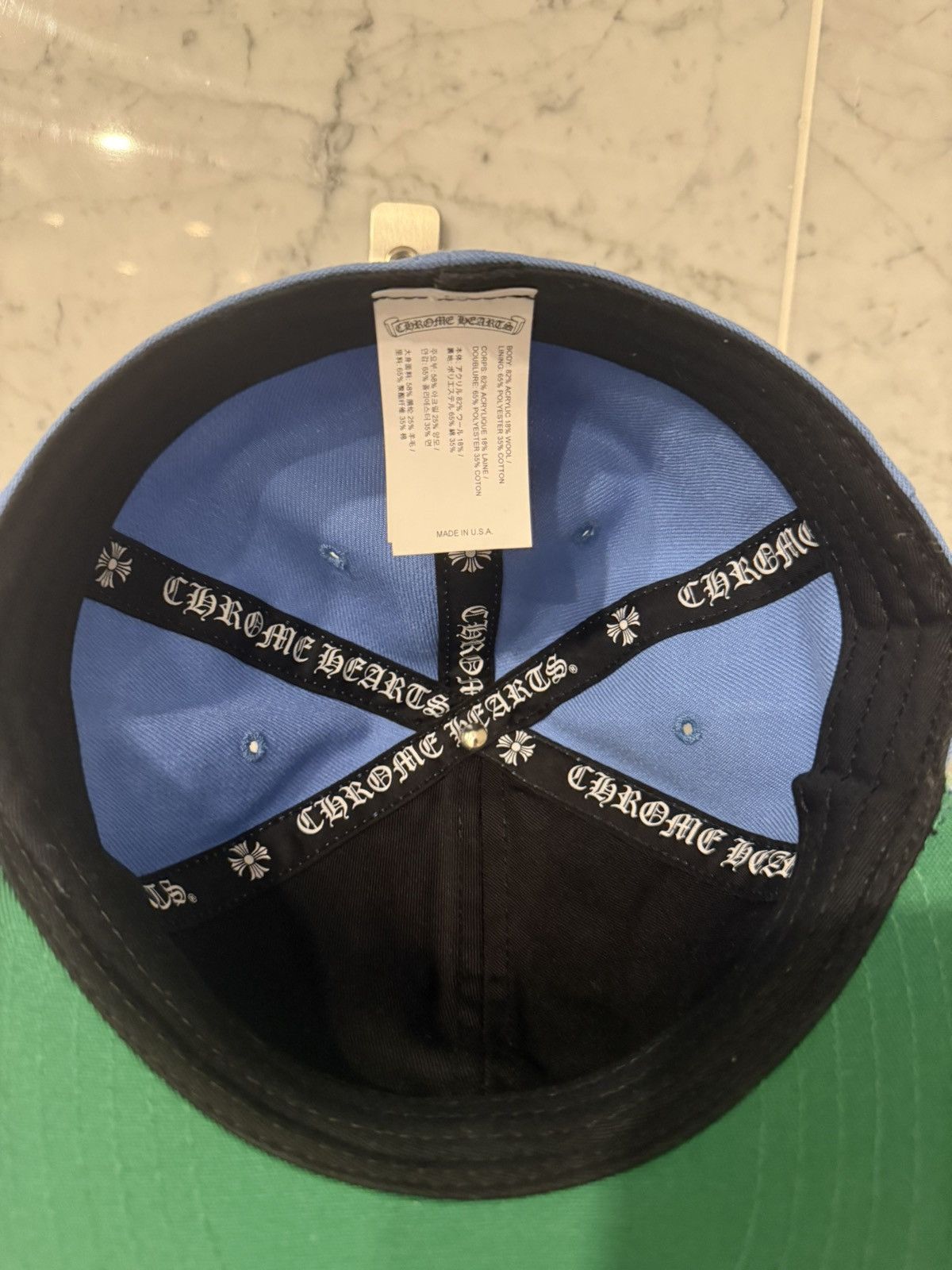 Chrome Hearts Chrome Hearts Fitted Vine Heart Hat “Carolina Blue” Size ONE SIZE - 5 Thumbnail