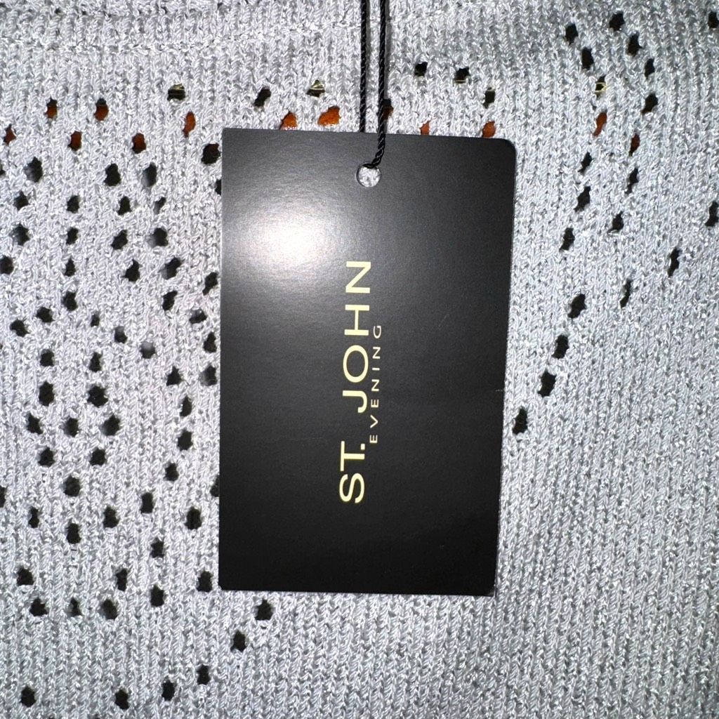 St. John St. John Evening Silver Shimmer Knit Made in USA Formal Dress Sz 14 Size XL / US 12-14 / IT 48-50 - 2 Thumbnail