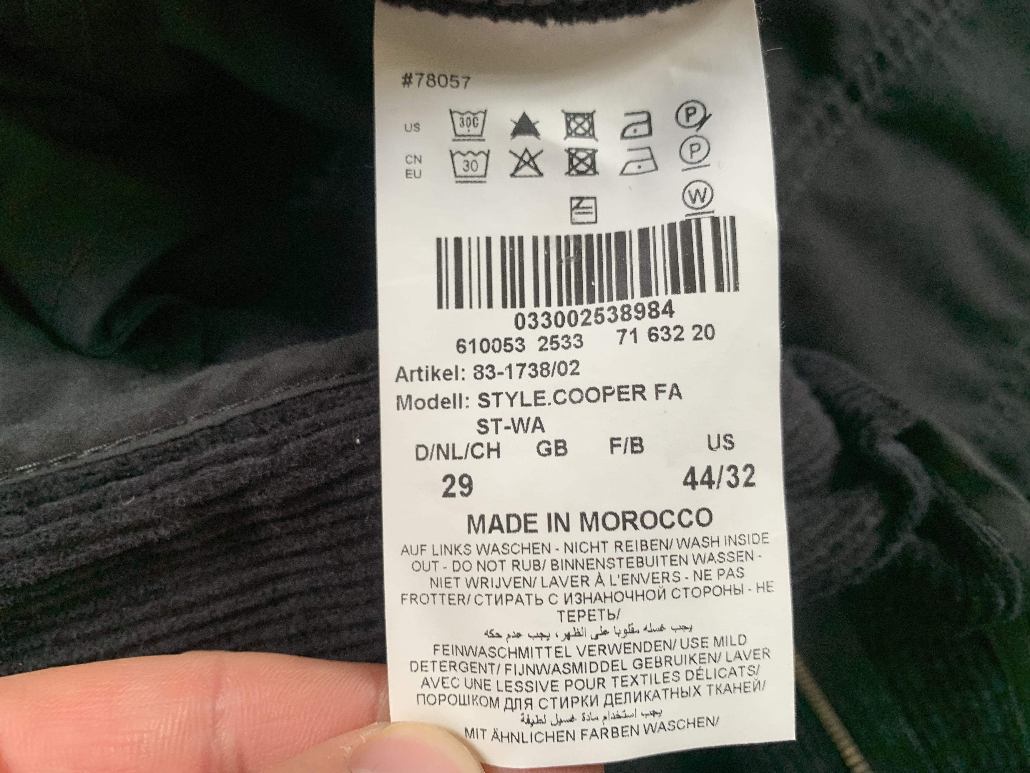 BRAX Brax Cooper Corduroy Vevet Black Men's Pants Size US 44 / EU 60 - 10 Thumbnail