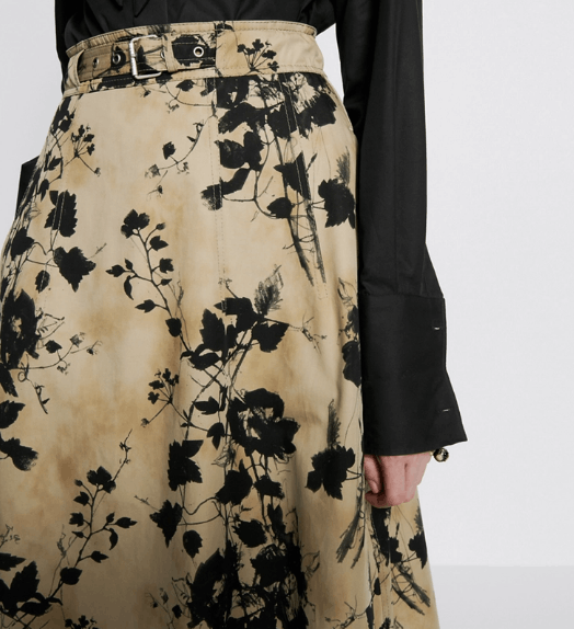 Dior o1w1db11225 427J68 Flared Mid-Length Skirt in Beige/Black Size 30" / US 8 / IT 44 - 5 Thumbnail
