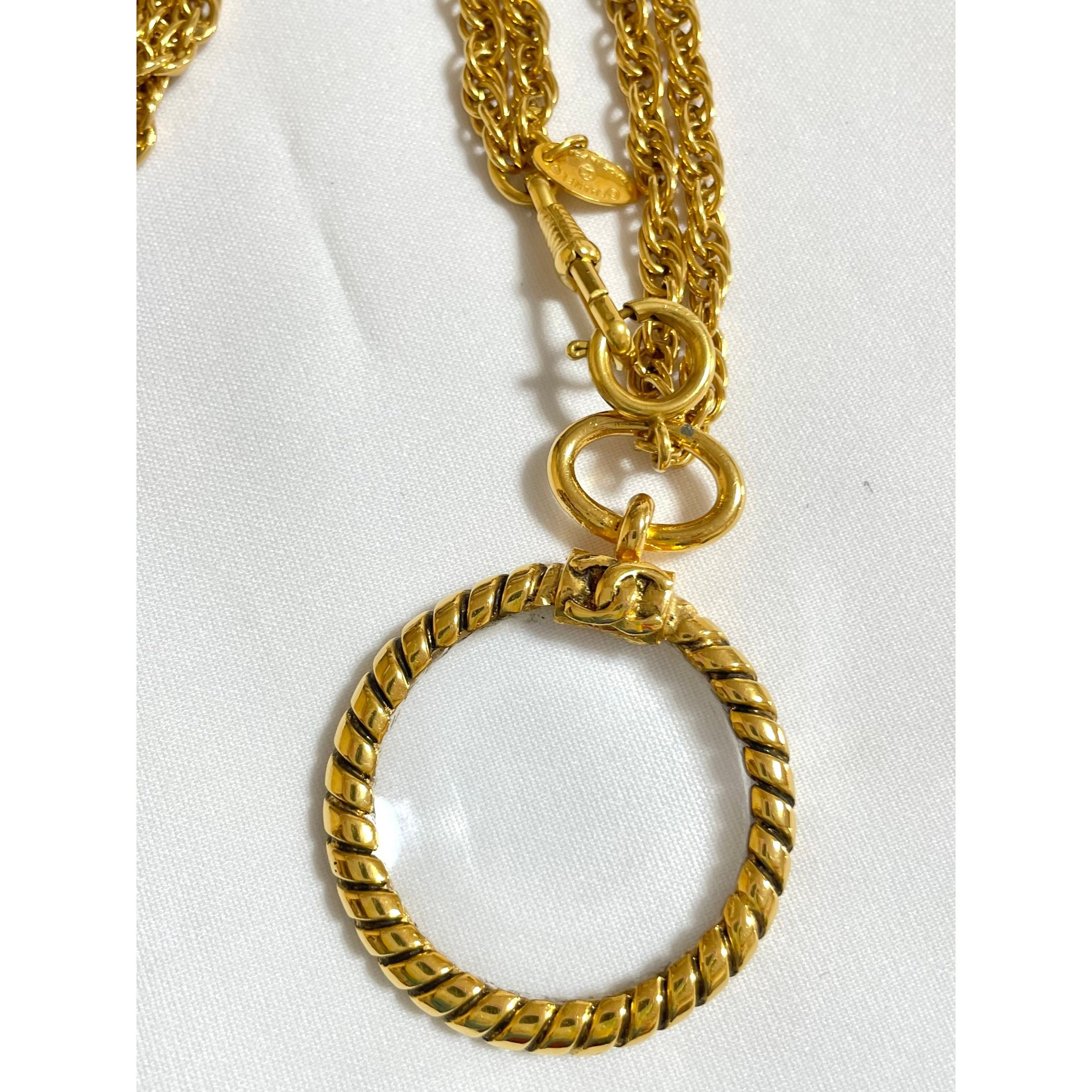 Chanel Vintage CHANEL chain necklace with round loupe glass Size ONE SIZE - 6 Thumbnail