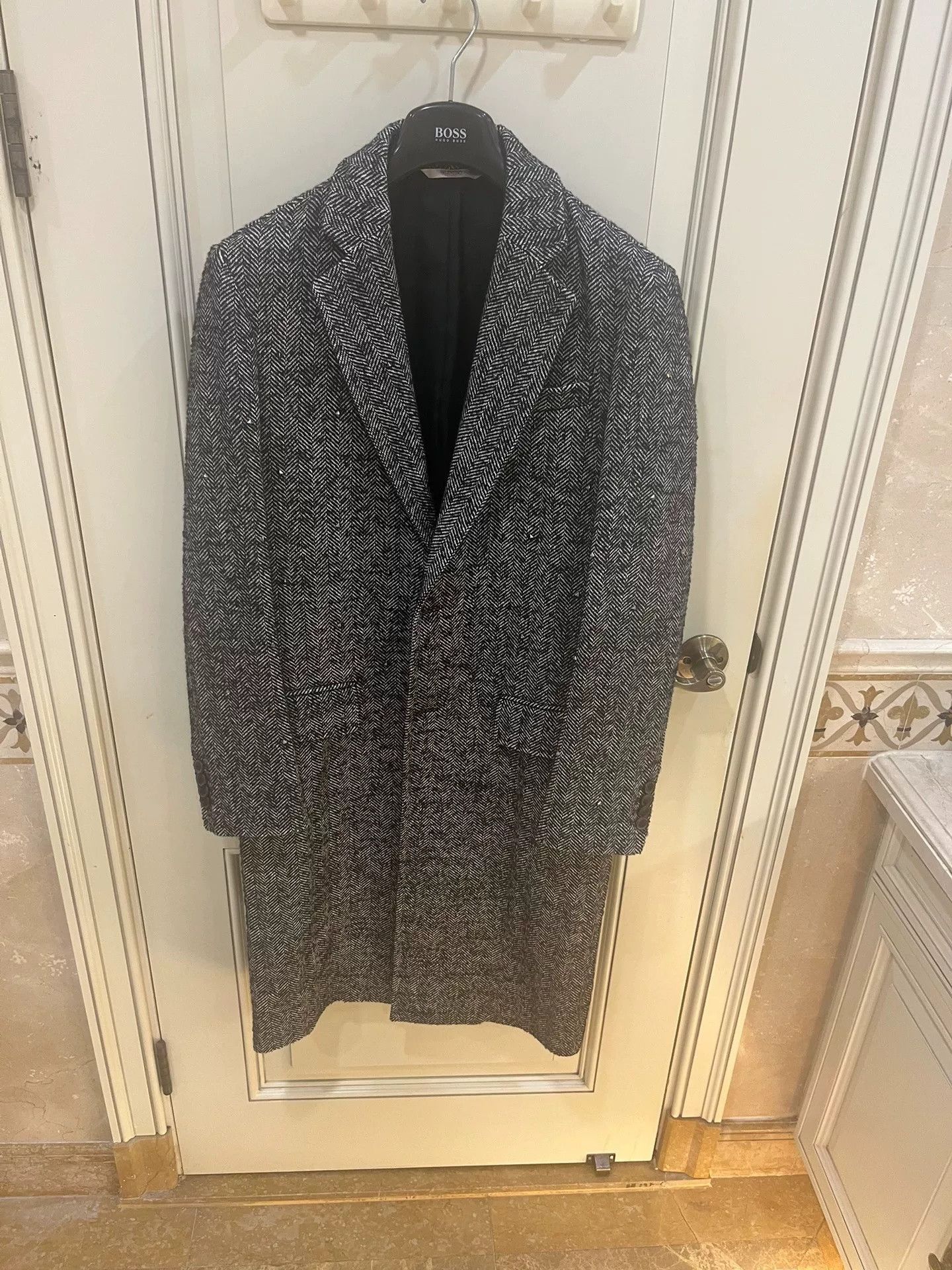 Valentino Valentino Gray Herringbone Rockstud Wool Coat Size US S / EU 44-46 / 1 - 2 Thumbnail