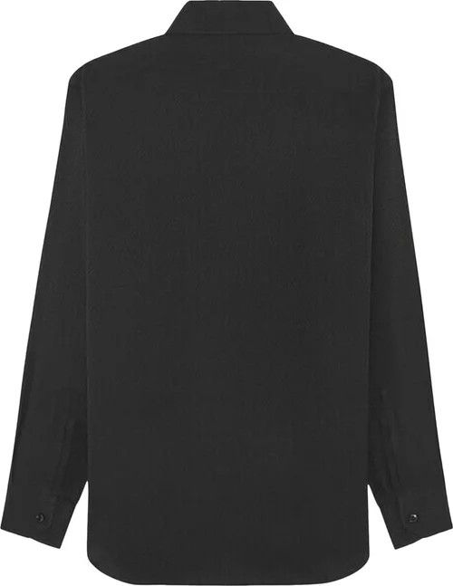 Saint Laurent Paris o1s1wg111124 Shirt In Matte And Shiny Silk in Black Size US XXS / EU 40 - 2 Thumbnail