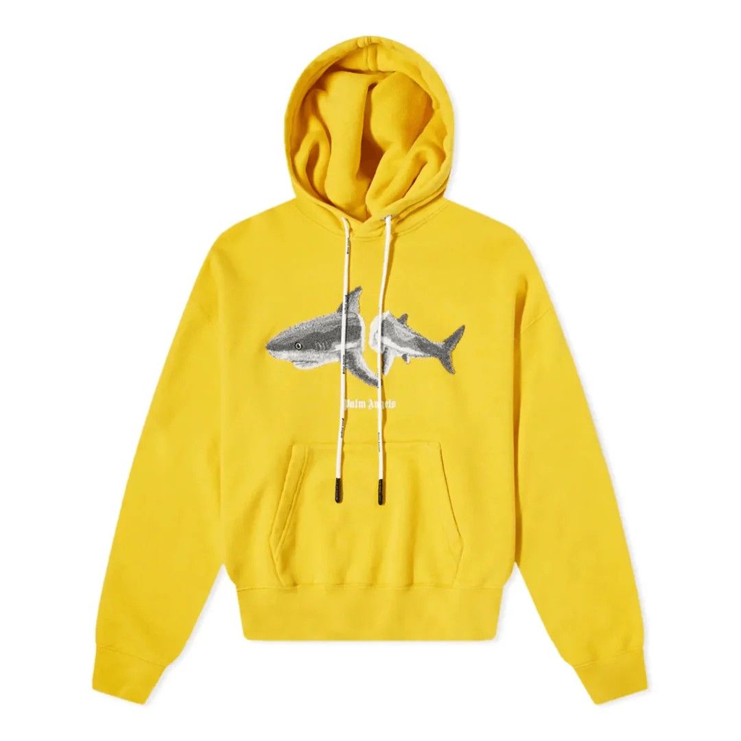 image of Palm Angels O1Mle0424 Shark Hoodie In Yellow, Men's (Size Medium)