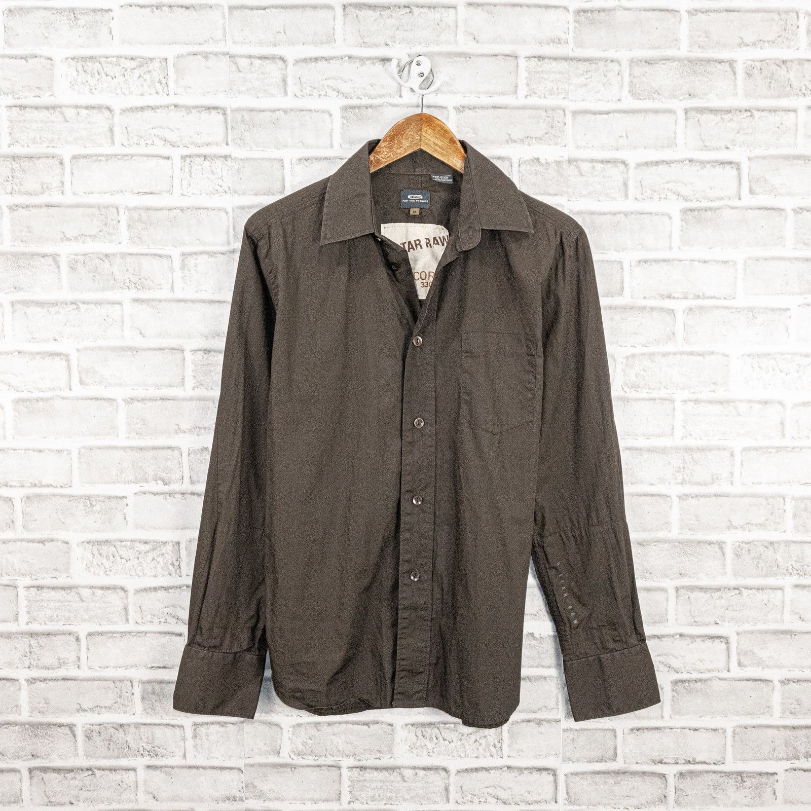 G-Star G Star Raw Men's Button up Shirt Long Sleeve in Brown Cotton Size US M / EU 48-50 / 2 - 1 Thumbnail