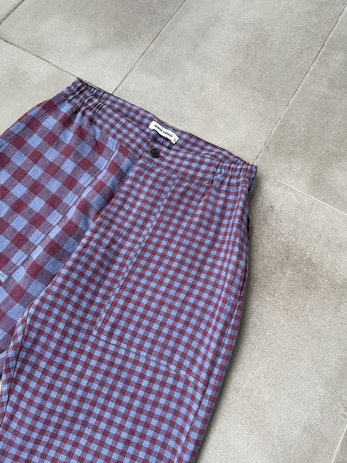 Henrik Vibskov !DS! SS22 Henrik Vibskov Mads Purple Checks Casual Pants Size US 32 / EU 48 - 9 Thumbnail