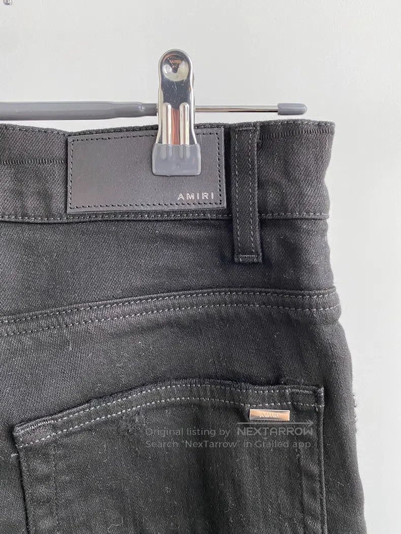 Amiri Amiri Size 29 Black suede MX1 jeans Size US 29 - 2 Thumbnail