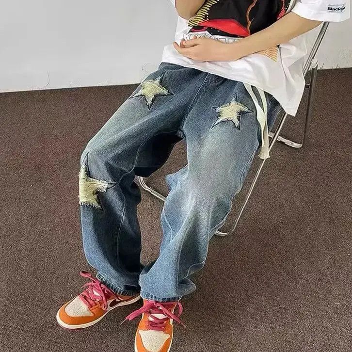 Japanese Brand Vintage wide leg ripped embroidered jeans Size US 32 / EU 48 - 3 Thumbnail