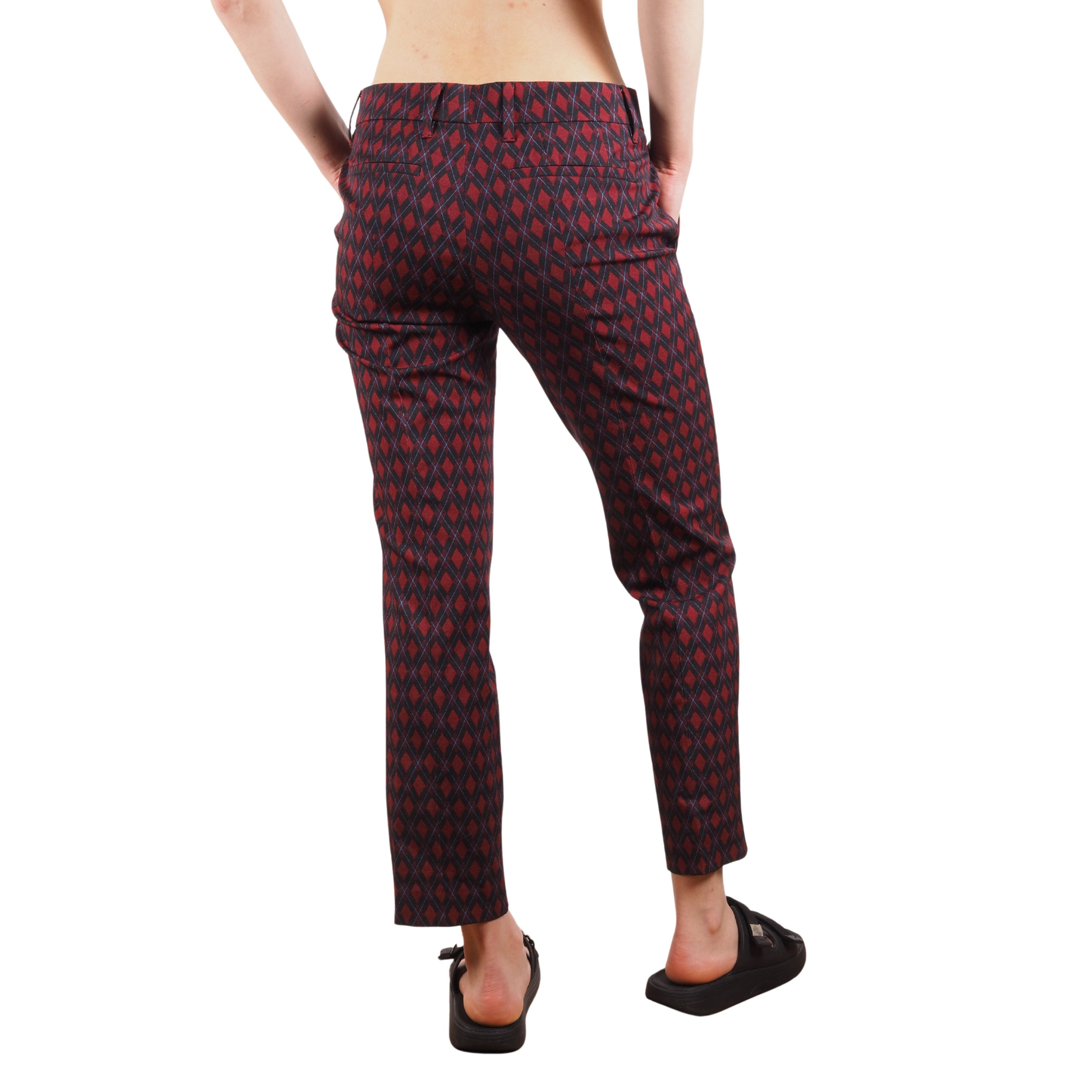 Prada Prada Vintage Red Black Geometric Cropped Pants Size 27" / US 4 / IT 40 - 3 Thumbnail