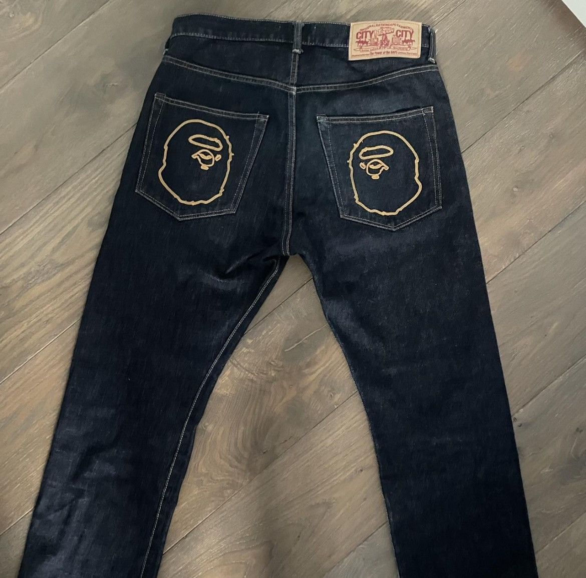 Bape BAPE A Bathing APE dark wash jeans Size 30" / US 8 / IT 44 - 1 Thumbnail