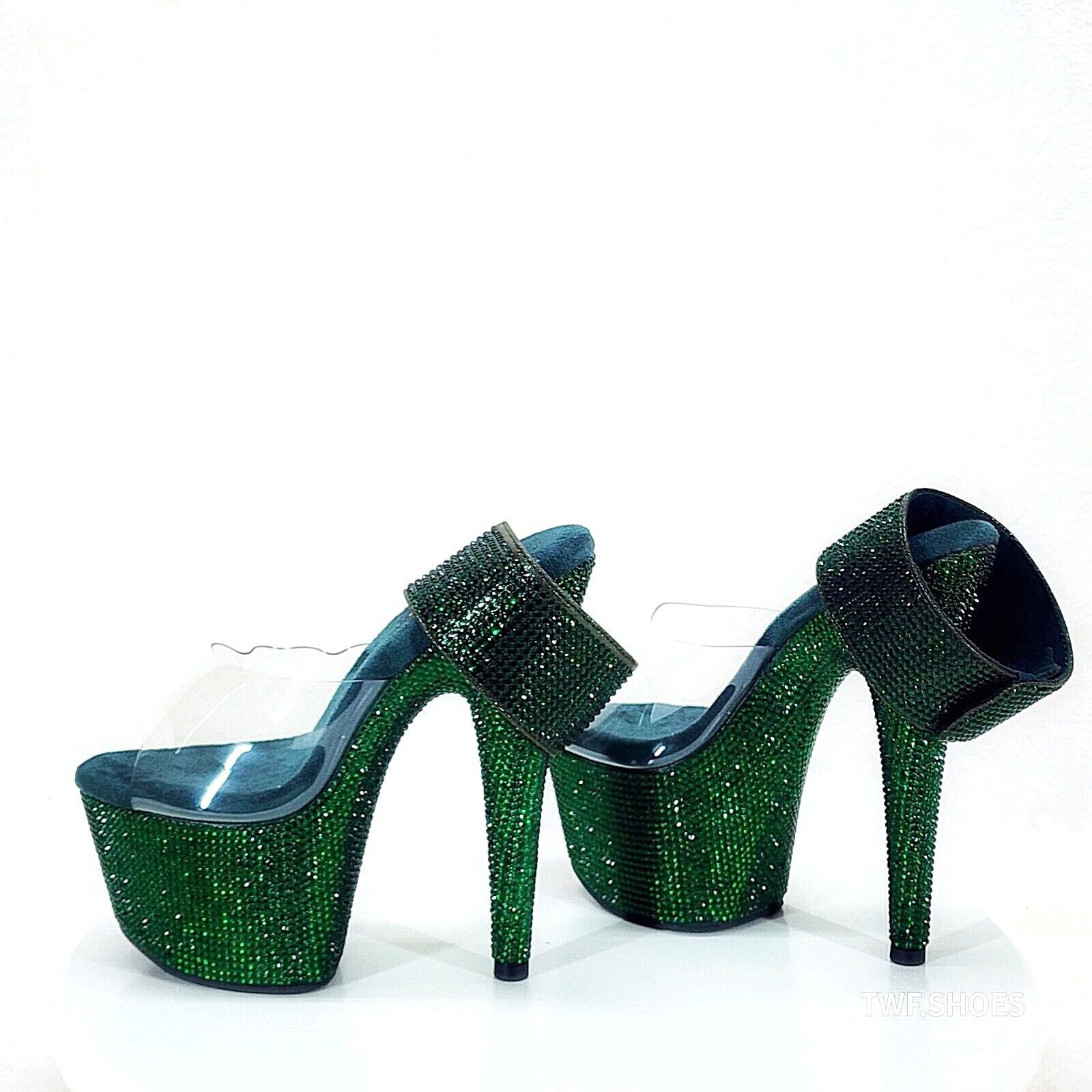 Other Bejeweled 712RS Emerald Rhinestone Platform 7" Stiletto High Size US 12 / IT 42 - 1 Thumbnail
