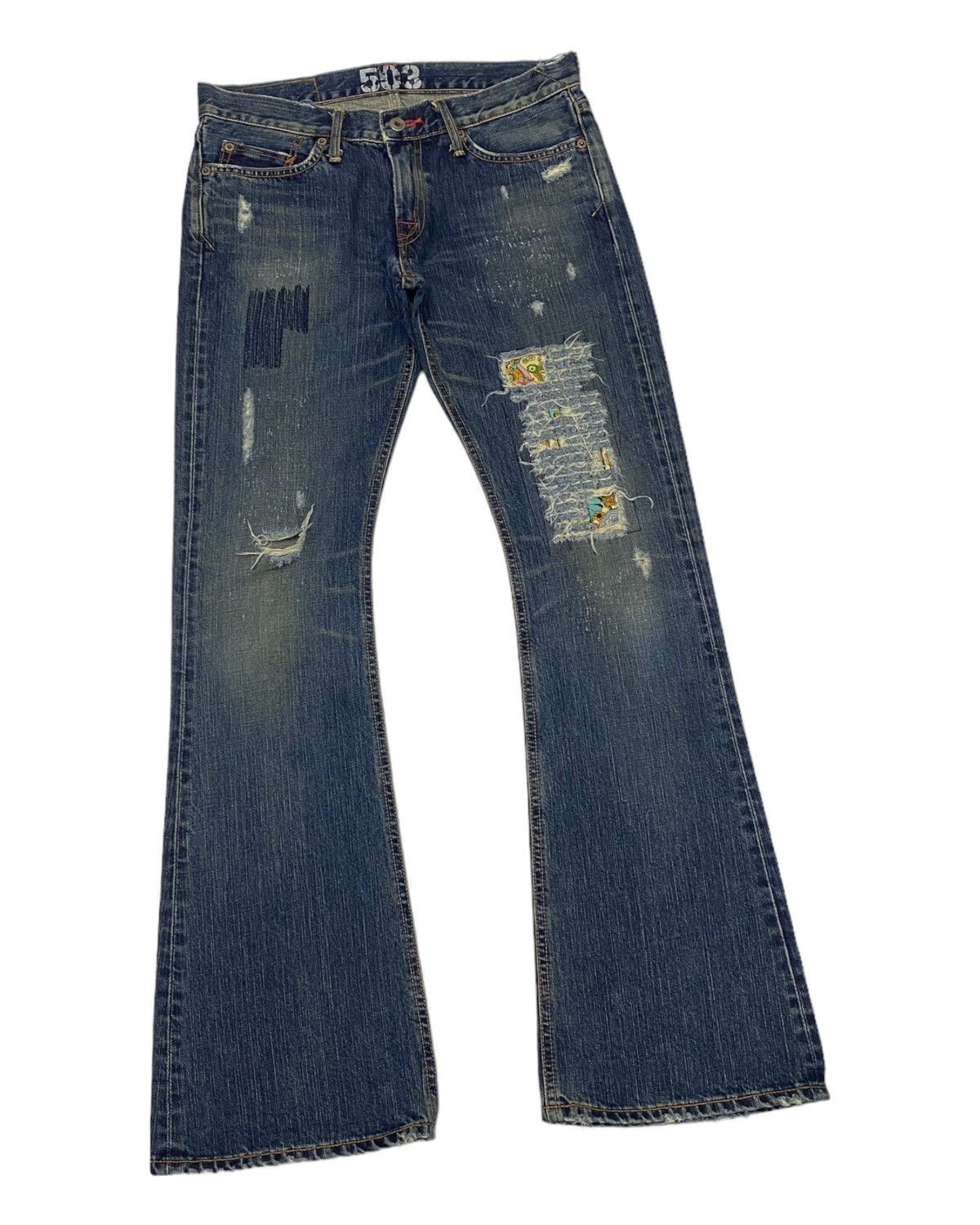 Edwin × Hysteric Glamour × If Six Was Nine FLARE🔥EDWIN MISS 503 BOOTCUT FLARED DISTRESSED DENIM JEANS Size 31" - 2 Thumbnail