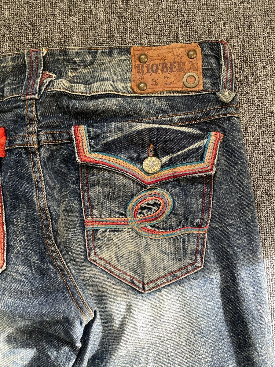 Japanese Brand Vintage Y2K Reobera Low Rise Boot Cut Distressed Flare Jeans Size 31" - 11 Thumbnail