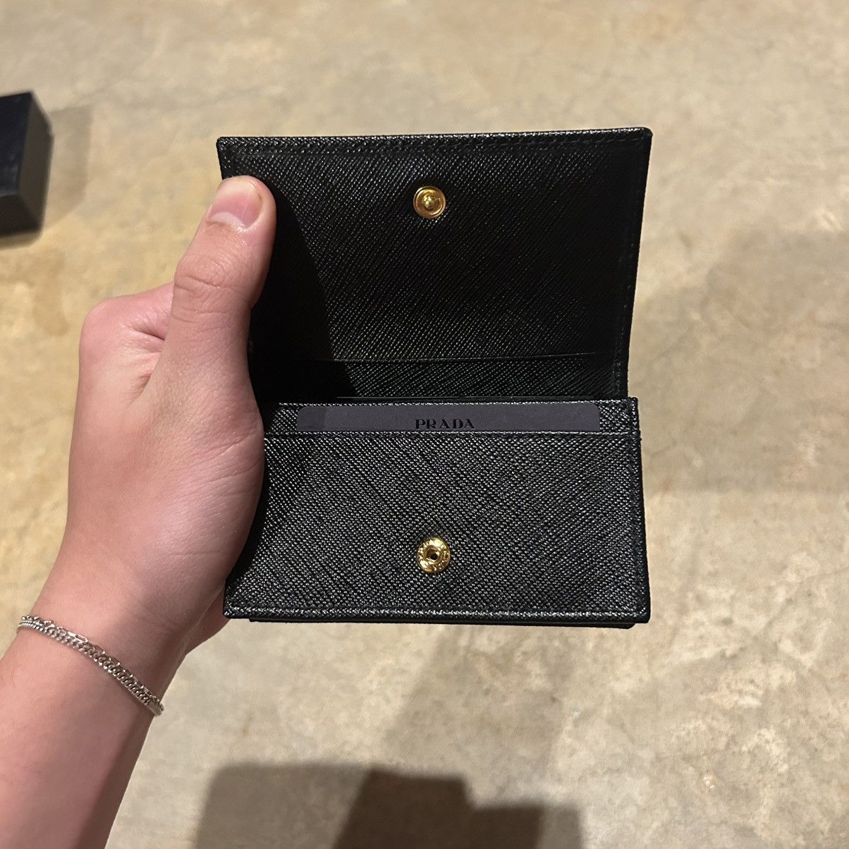 Designer × Prada Brand New Prada Saffiano Leather Card Holder Nero Black Size ONE SIZE - 9 Thumbnail