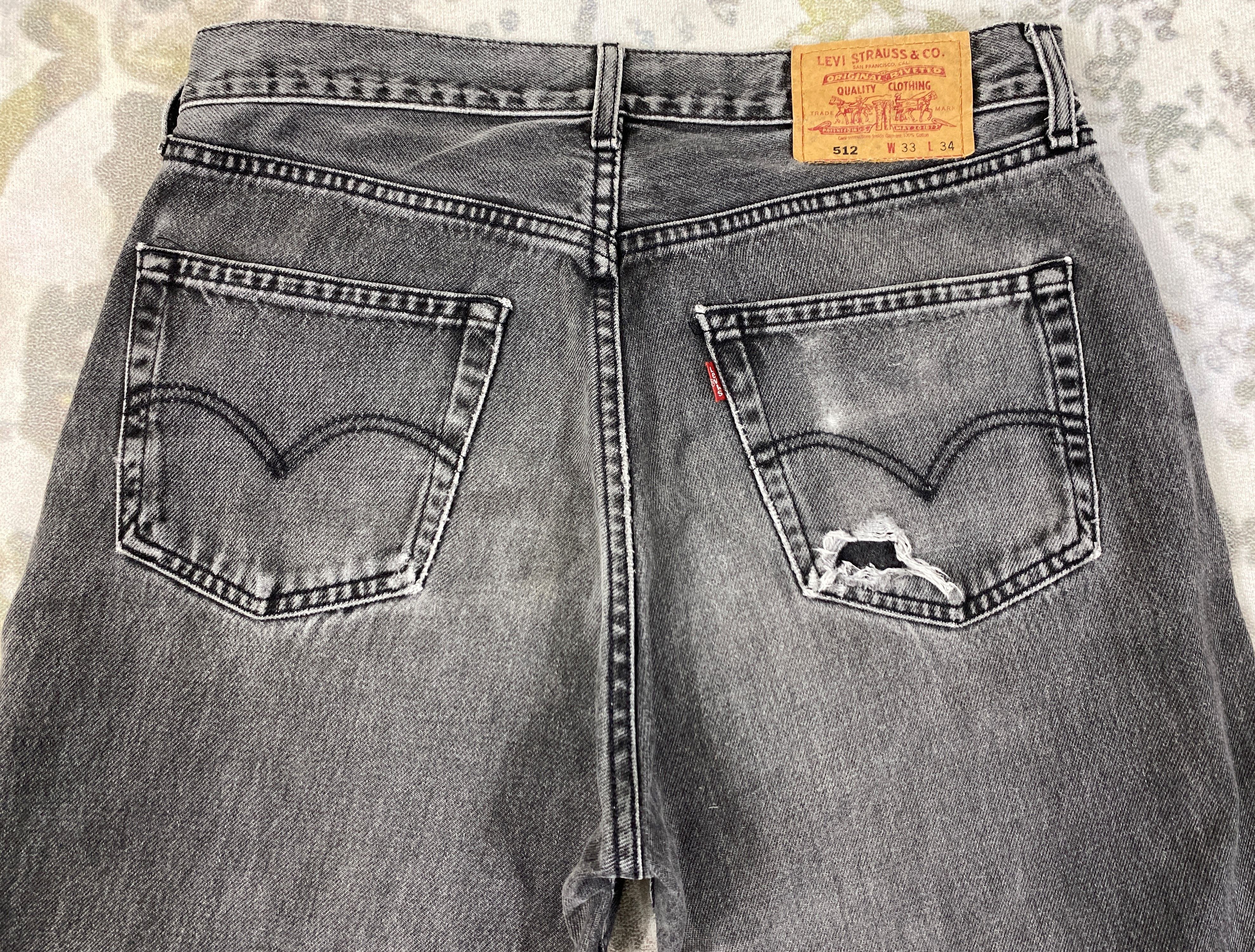 Levi's Distressed Grey Vintage Levi's 512 33x33 Denim -JN1928 Size US 33 - 4 Thumbnail