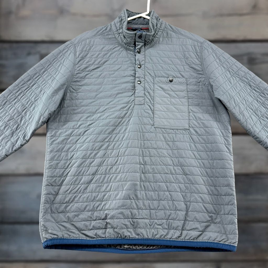 Relwen Relwen Jacket Mens L Gray Puffer Quilted Pullover 1/4 Snap Popover Windzip Size US L / EU 52-54 / 3 - 1 Thumbnail