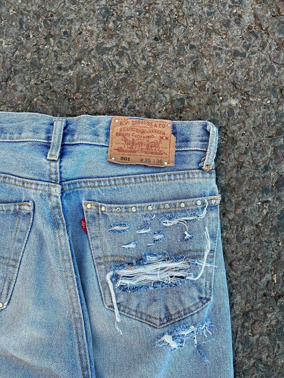 Levi's Vintage Levis 501 Made in USA Distressed Studeed Jeans Size US 29 - 1 Thumbnail