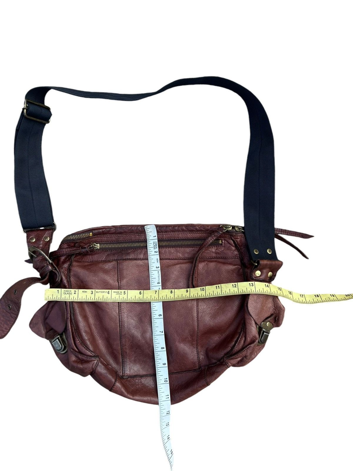 Leather Vintage Papillonner Japan Fade Patina Leather Messenger Bag Size ONE SIZE - 23 Thumbnail