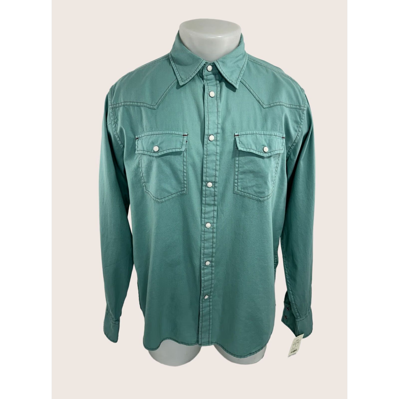 Vintage OVERLAND Western Shirt Green M Mens Size US M / EU 48-50 / 2 - 1 Thumbnail