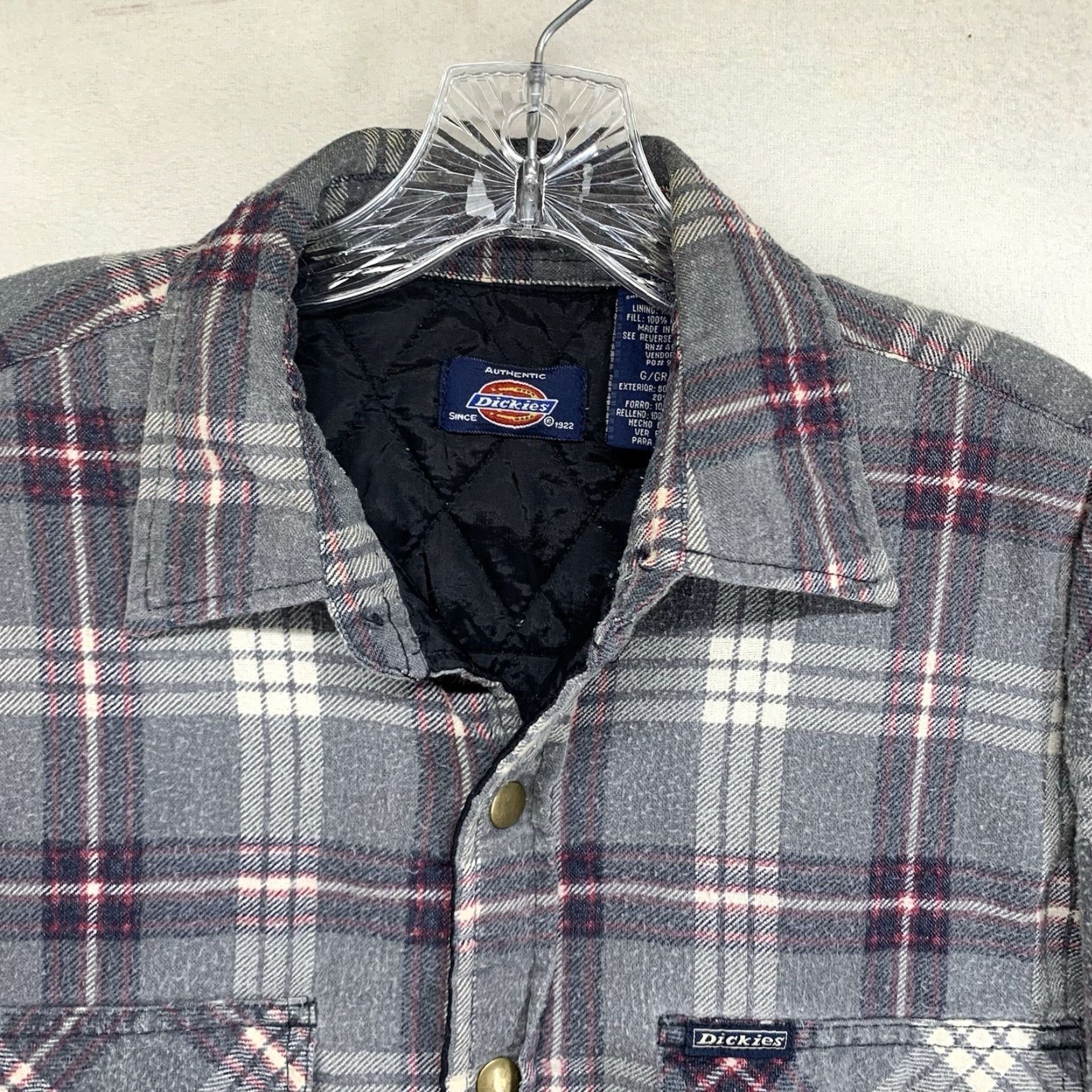 Dickies VINTAGE Dickies 90s Plaid Quilt Lined Jacket Men Large Gray All Seasons Casual Outdoor Size US L / EU 52-54 / 3 - 7 Thumbnail