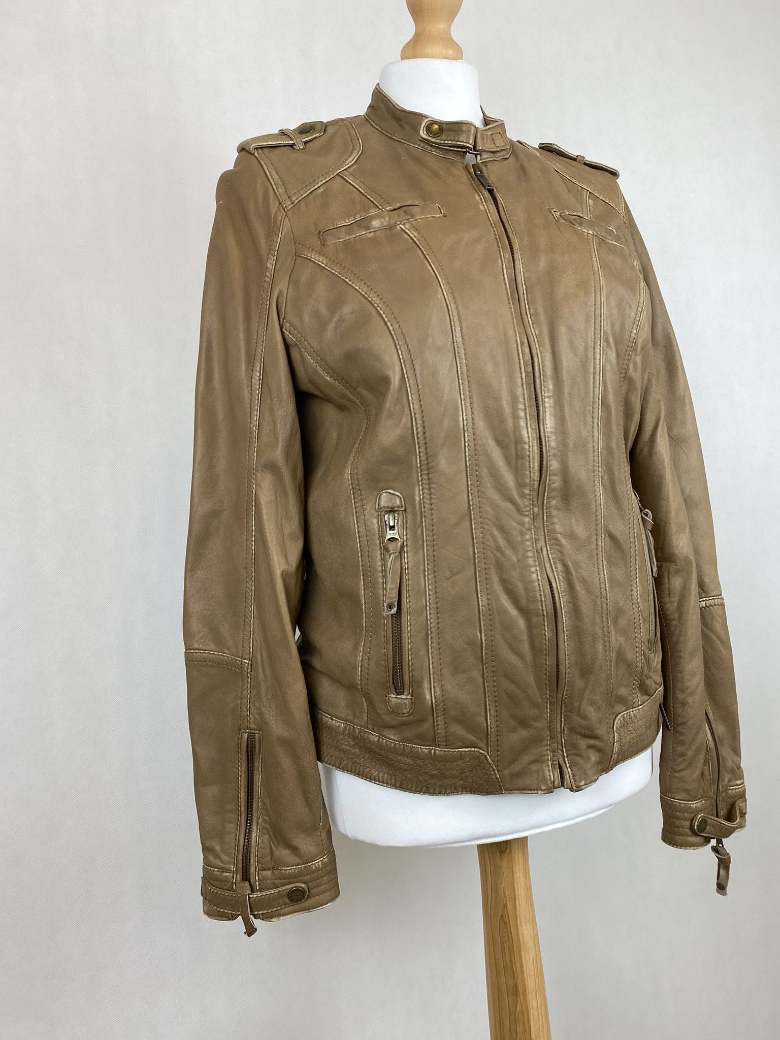 Genuine Leather × Vintage real leather jacket biker moto pepe jeans Size L / US 10 / IT 46 - 5 Thumbnail