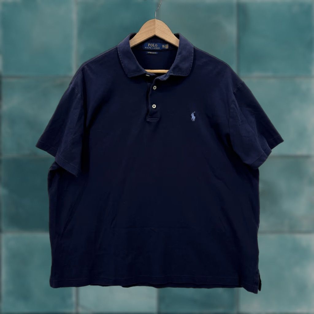 Polo Ralph Lauren Polo Ralph Lauren Polo Shirt 2XL Mens Blue Custom Slim Fit Cotton Pony Logo Size US XXL / EU 58 / 5 - 1 Thumbnail