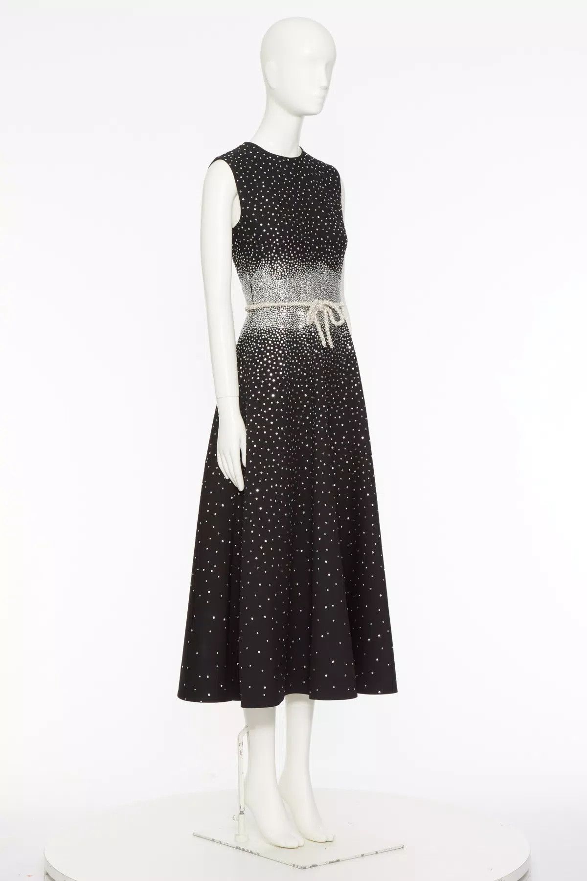 Valentino o1s1wg110625 Crepe Couture Dress in Black/Silver Size XS / US 0-2 / IT 36-38 - 2 Thumbnail