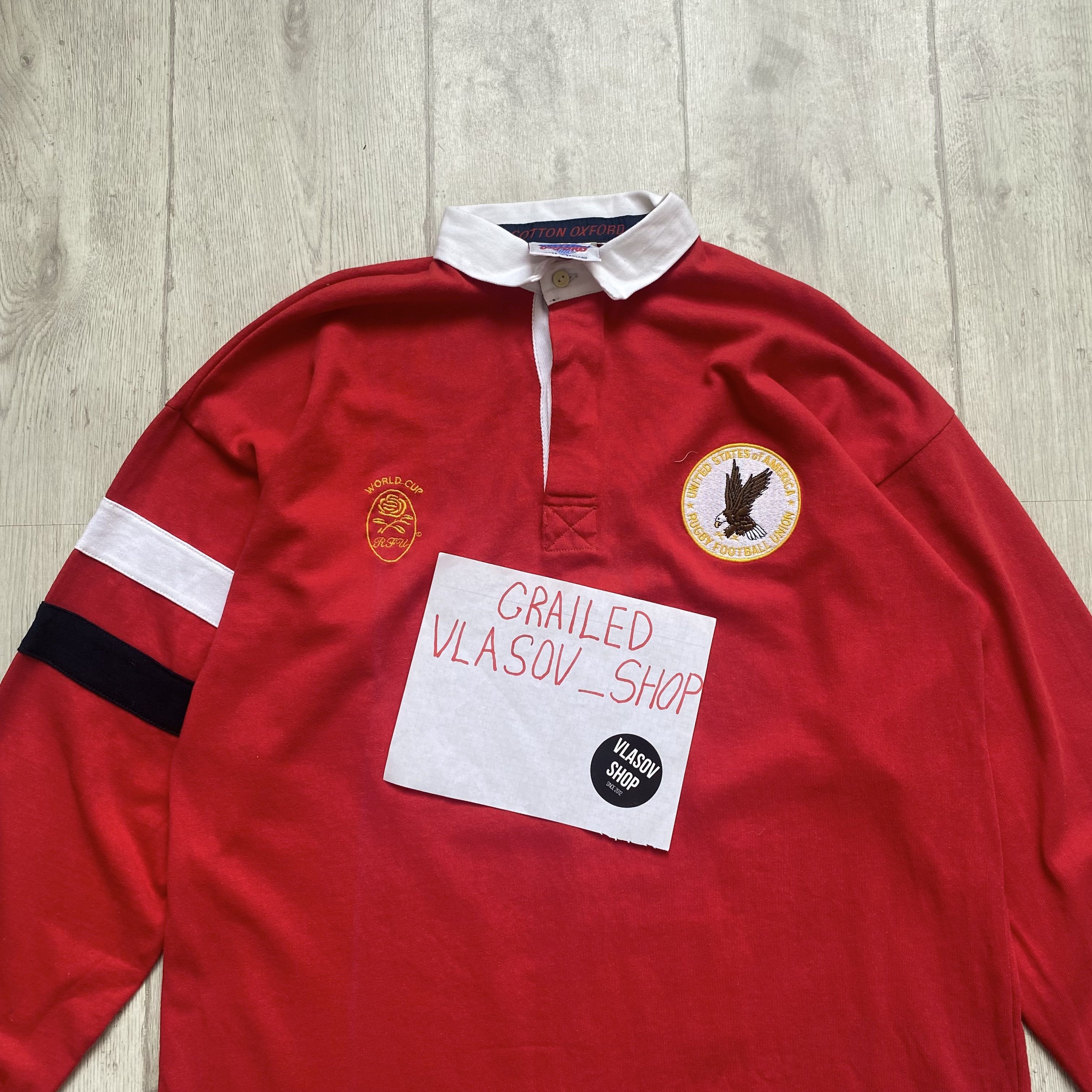 Cotton Traders 🏈USA Rugby Football Union Polo jersey - 1980s World cup Size US L / EU 52-54 / 3 - 8 Thumbnail