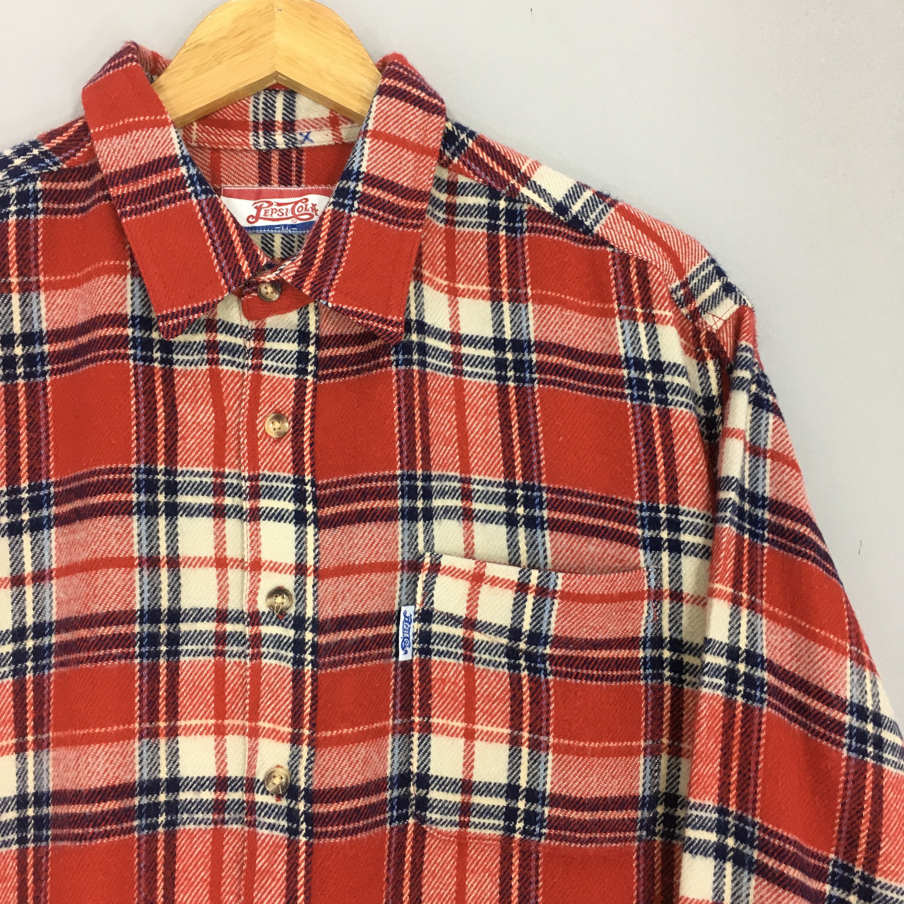 Pepsi Vintage Pepsi Cola Checkered Flannel Shirt XLarge Size US XL / EU 56 / 4 - 2 Thumbnail