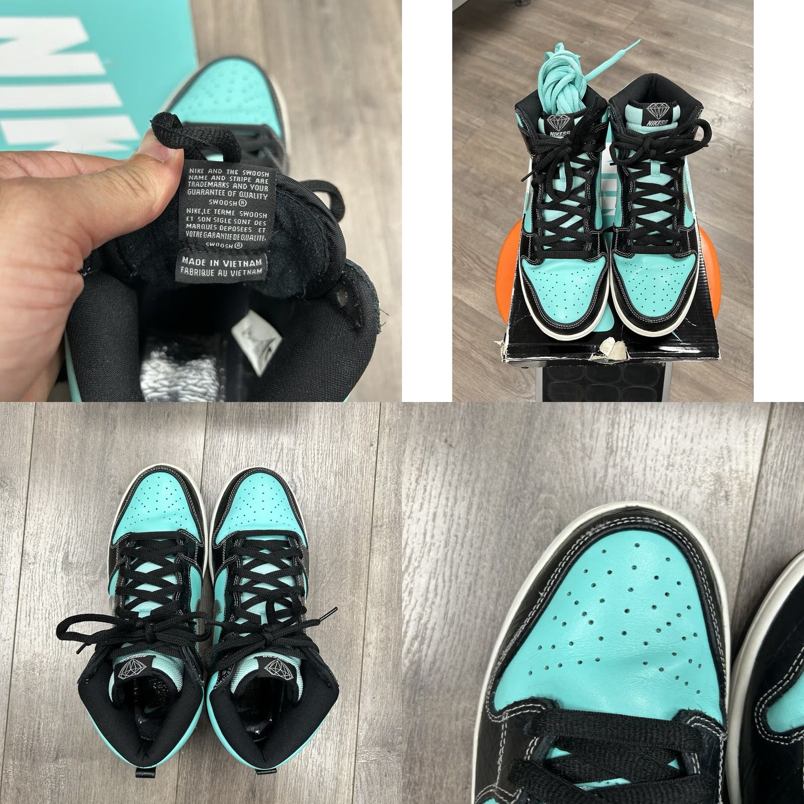 Nike Nike SB Dunk High Premium Diamond Tiffany 2014 Used Size 10.5 Skate Shoes Mens Size US 10 / EU 43 - 9 Thumbnail