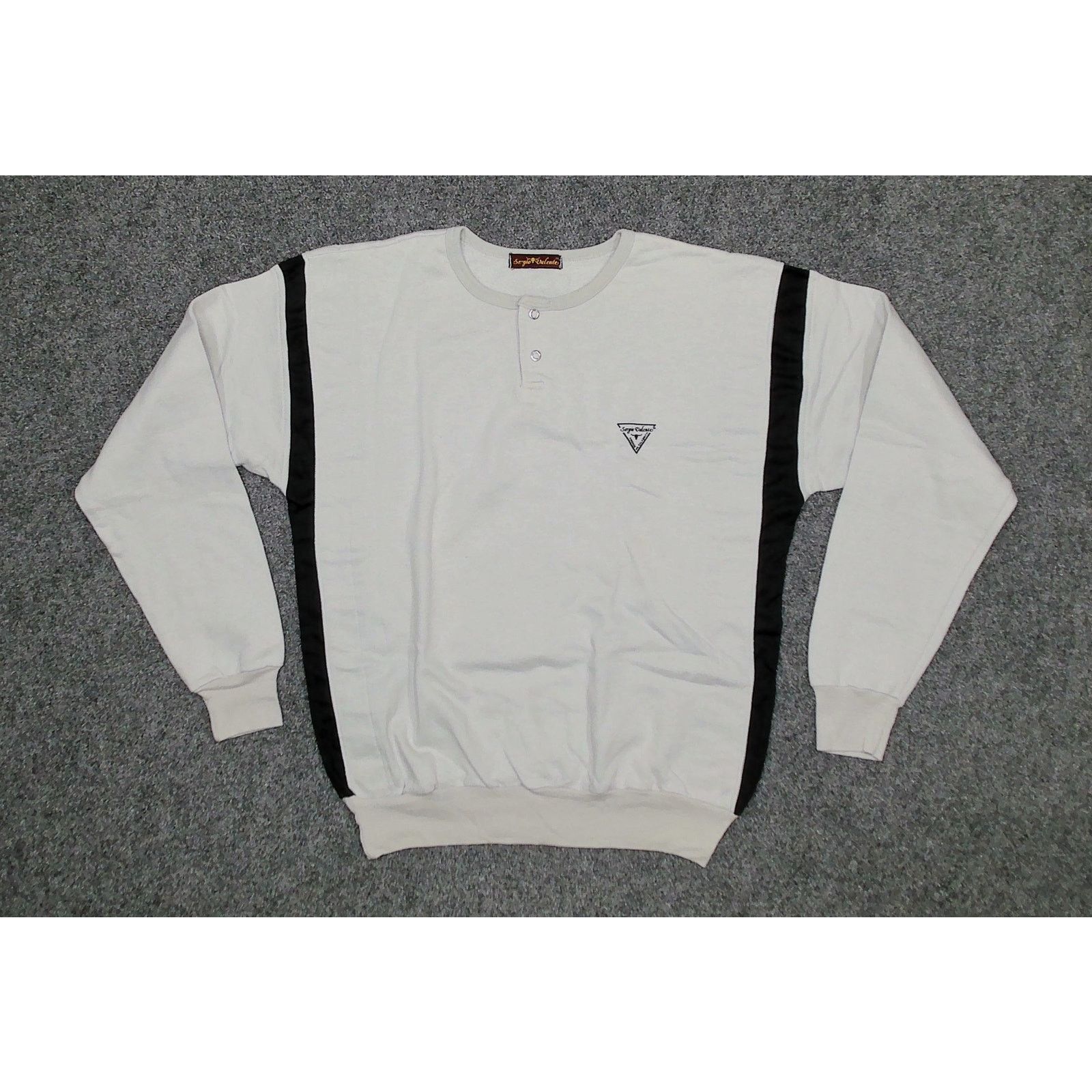 Vintage Sergio Valente Archive 80s Exaggerated Batwing Henley Size L / US 10 / IT 46 - 3 Thumbnail