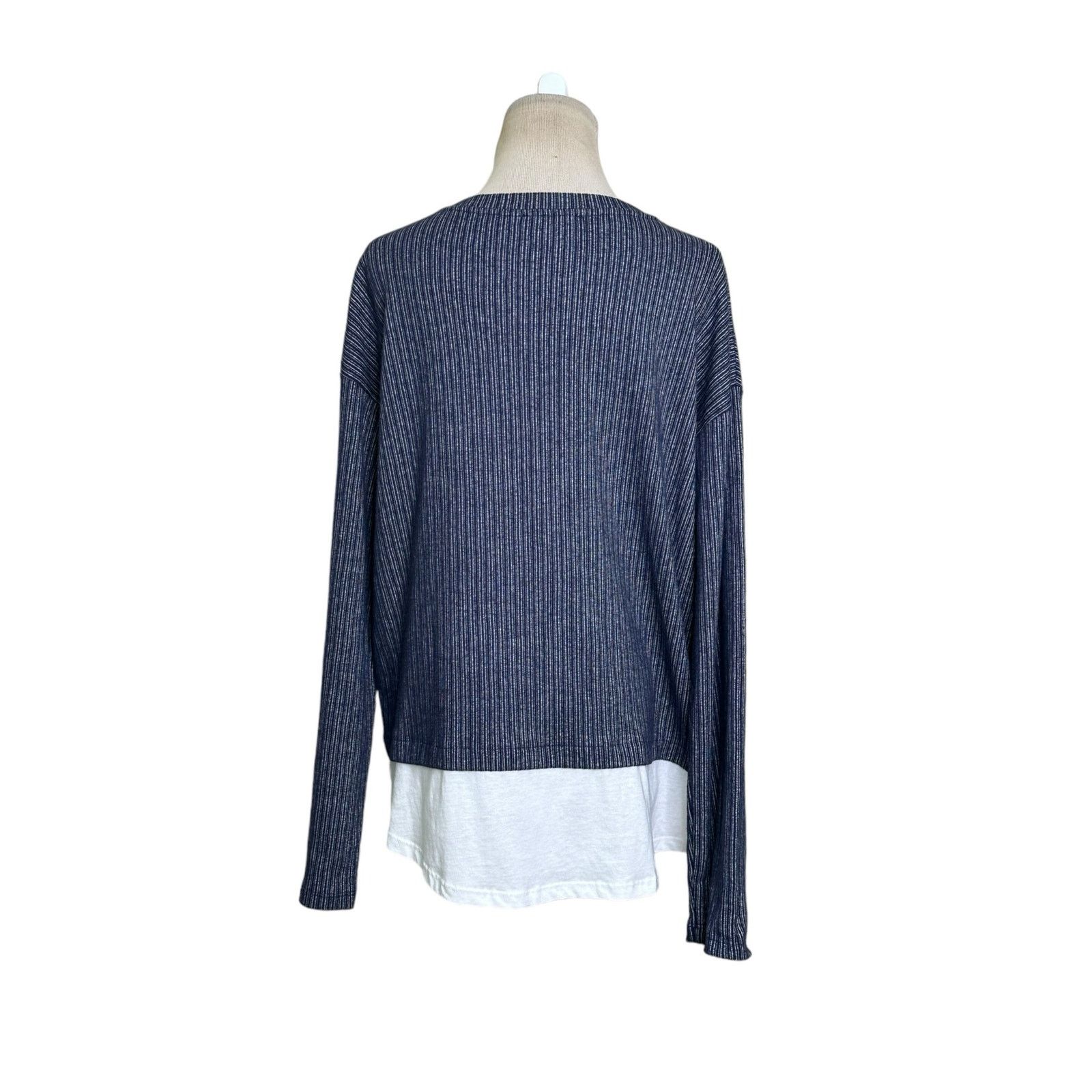 Zara Zara blue striped long sleeves knit top size Medium Size M / US 6-8 / IT 42-44 - 11 Thumbnail